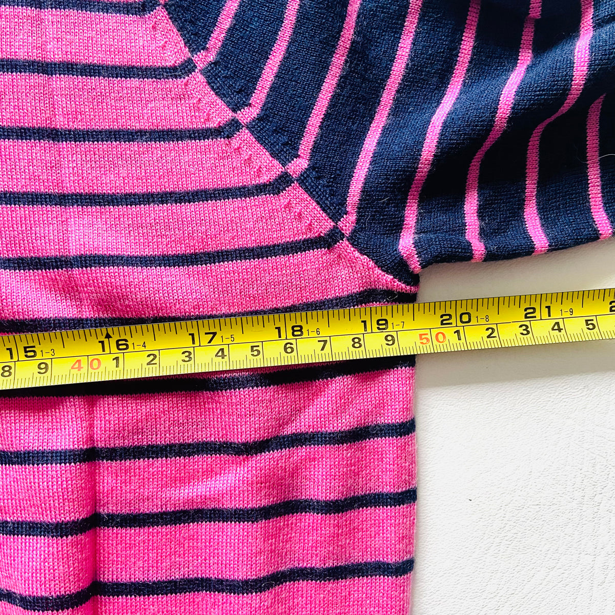 M&S Collection | Pure Merino Wool | Pink & Navy | Striped Roll Neck Jumper | Size 12 | NEW