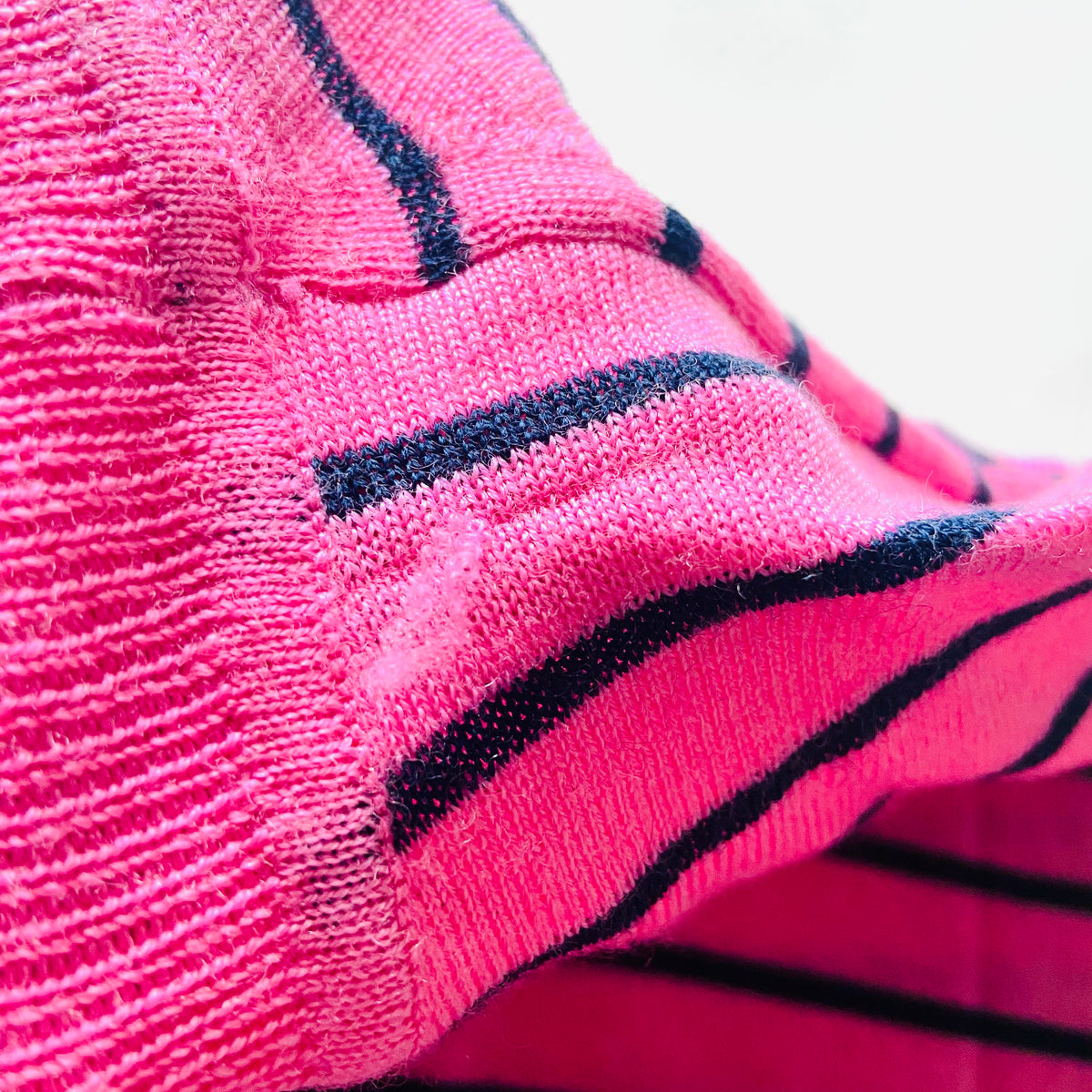 M&S Collection | Pure Merino Wool | Pink & Navy | Striped Roll Neck Jumper | Size 12 | NEW