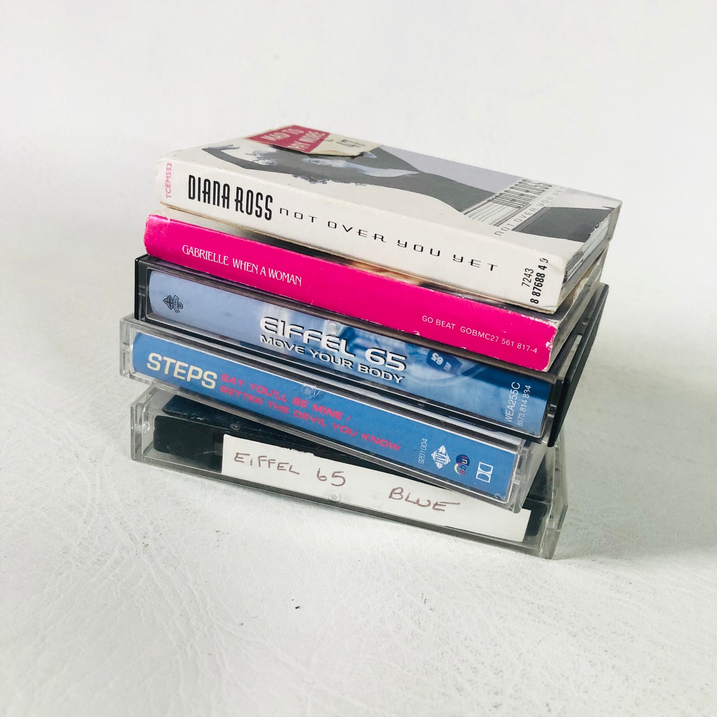 5x 1990s/2000s Pop Music Single Cassette Tape Bundle (Steps Gabrielle Diana Ross Eiffel 65)