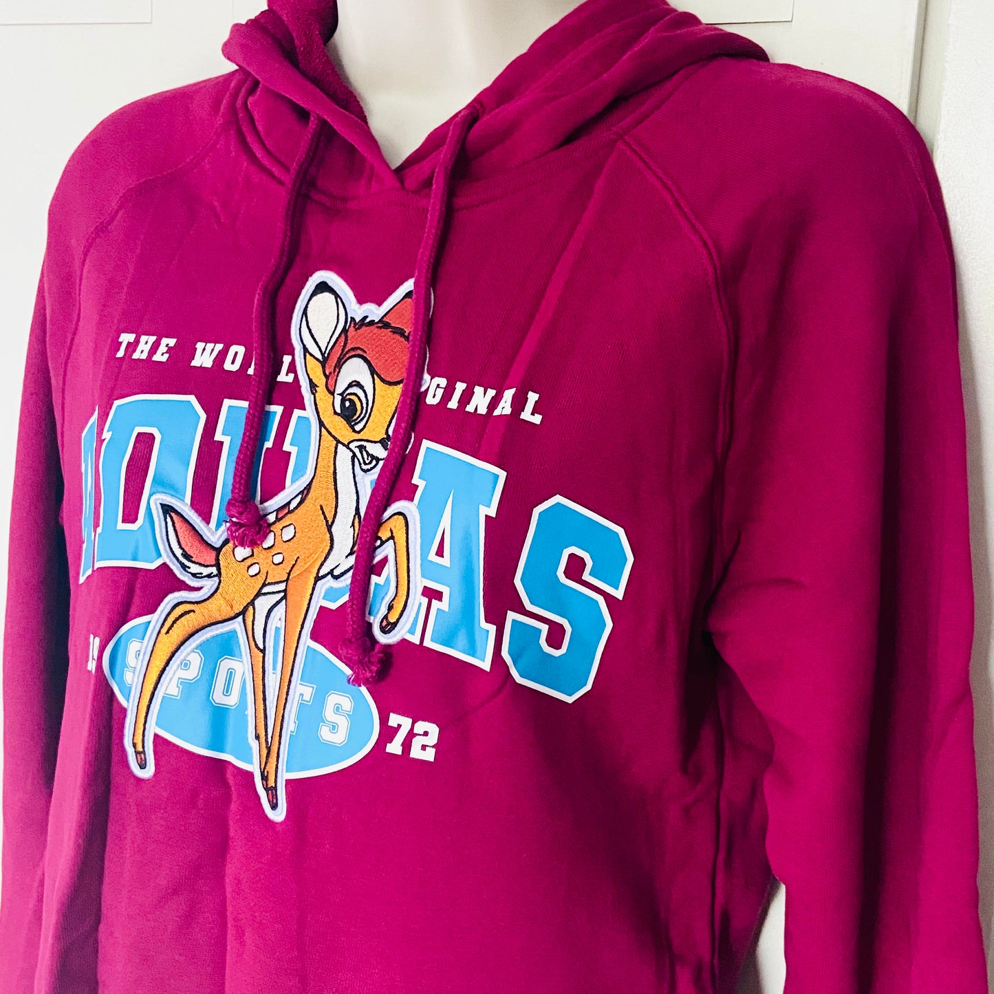 Adidas Originals X Disney Bambi Hoodie Sweatshirt Cropped HE6875 Burgundy Size 6