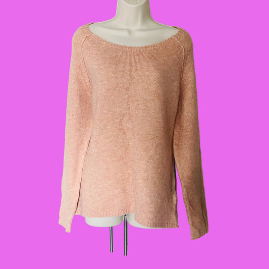 Sandwich_ Clothing Peach Nude Wool Blend Knit Jumper Split Back Size XL NEW