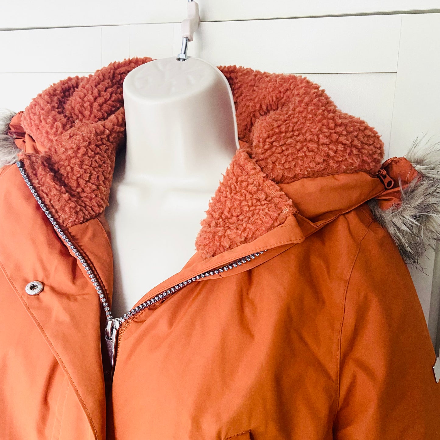 Regatta | Voltera Waterproof Insulated Heated Parka Coat | Burnt Orange | Faux Fur Hood | Size 10