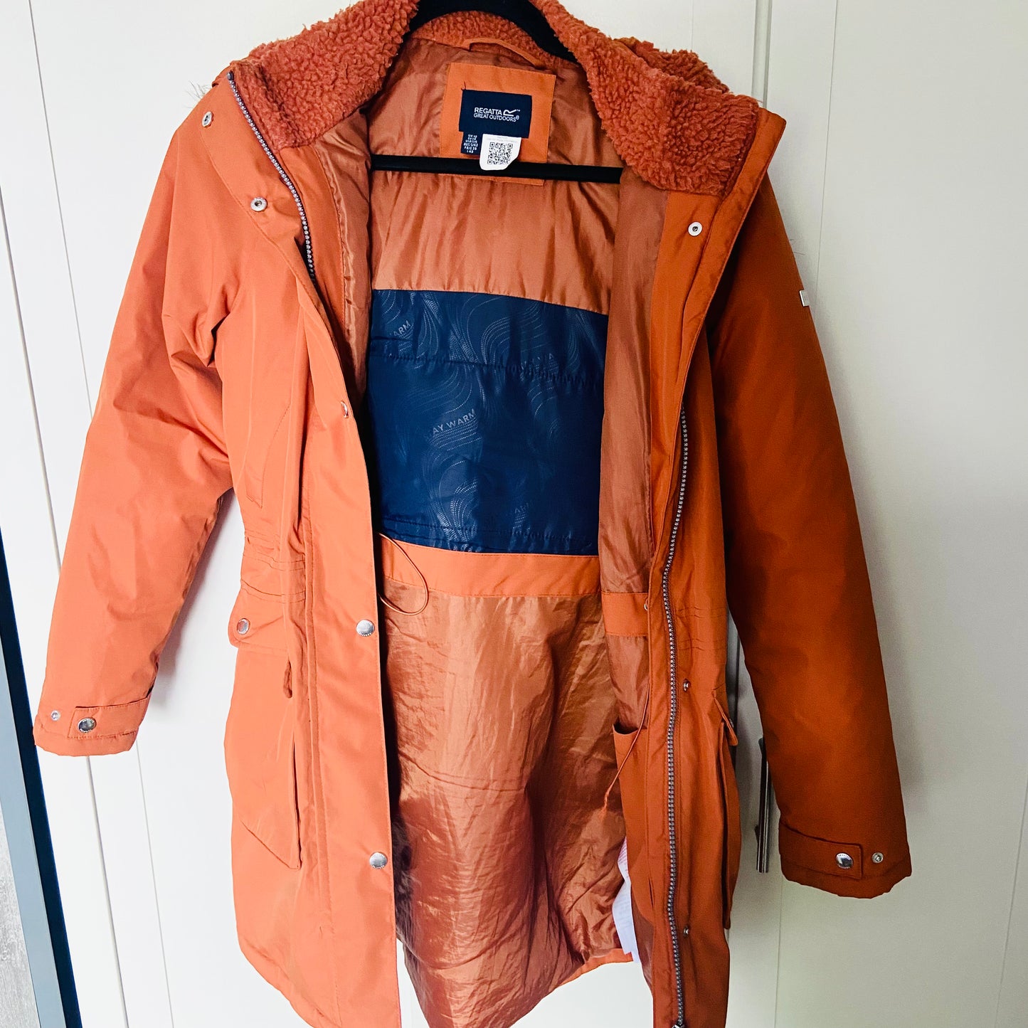 Regatta | Voltera Waterproof Insulated Heated Parka Coat | Burnt Orange | Faux Fur Hood | Size 10