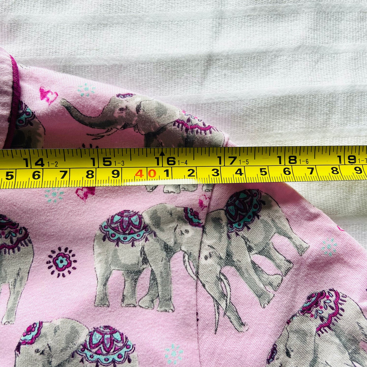 TU | Pink Indian Elephant Two Piece Pyjama Set | Button-Down Shirt & Crop Pant | Size 16