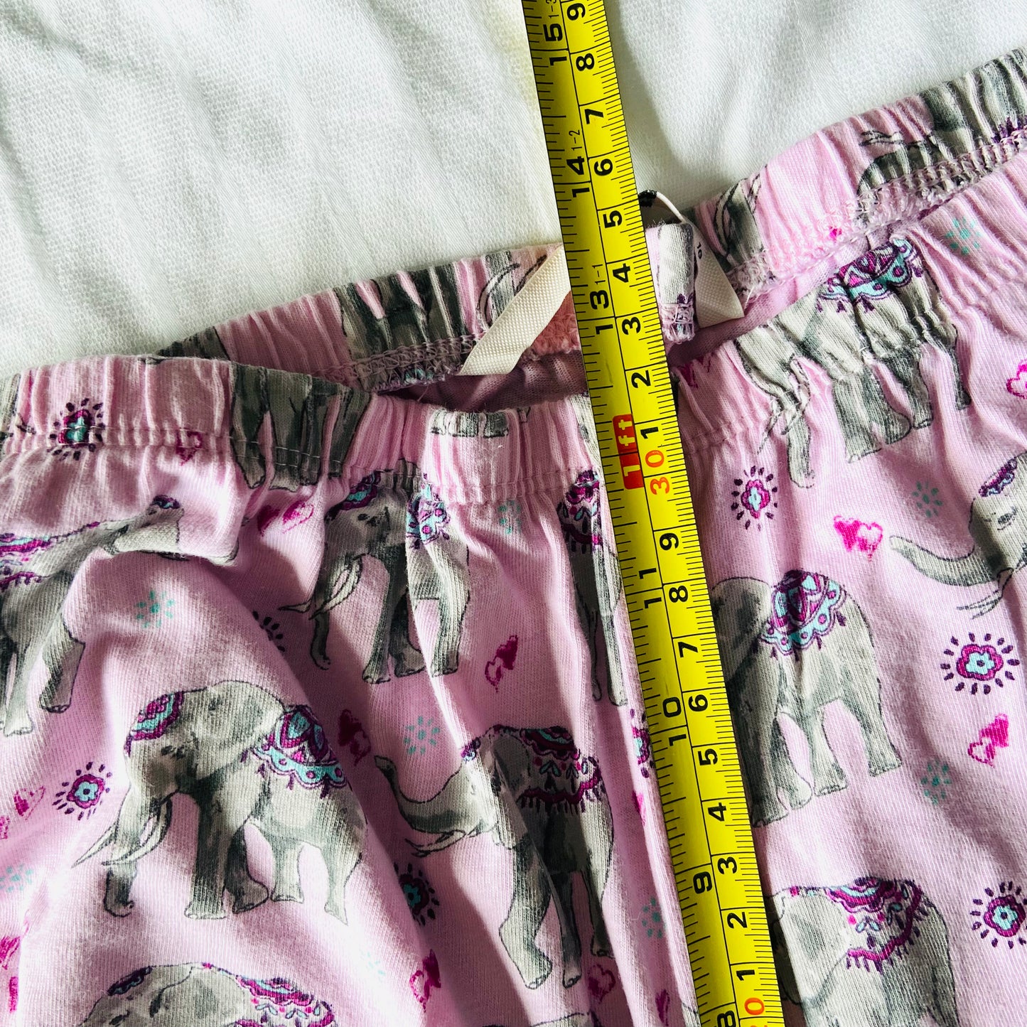 TU | Pink Indian Elephant Two Piece Pyjama Set | Button-Down Shirt & Crop Pant | Size 16