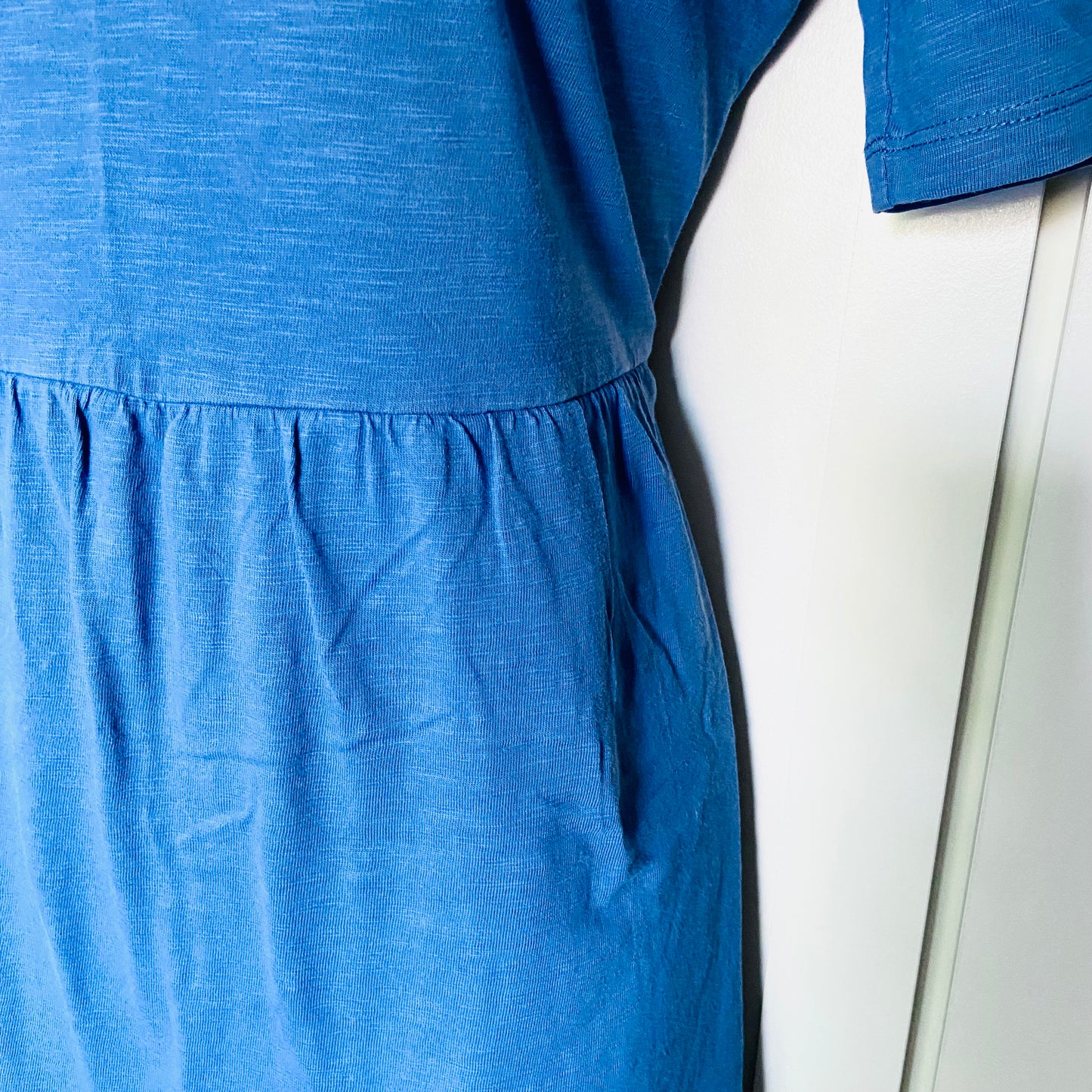 Laura Ashley | Cornflower Blue | Jersey 100% Cotton | Summer Lace Trim Midi Dress | Size 10