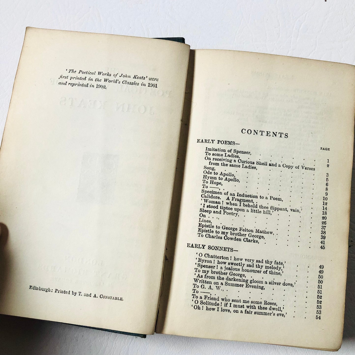 The Poetical Works Of John Keats - Grant Richards - 1902 - Hardback Book Antique