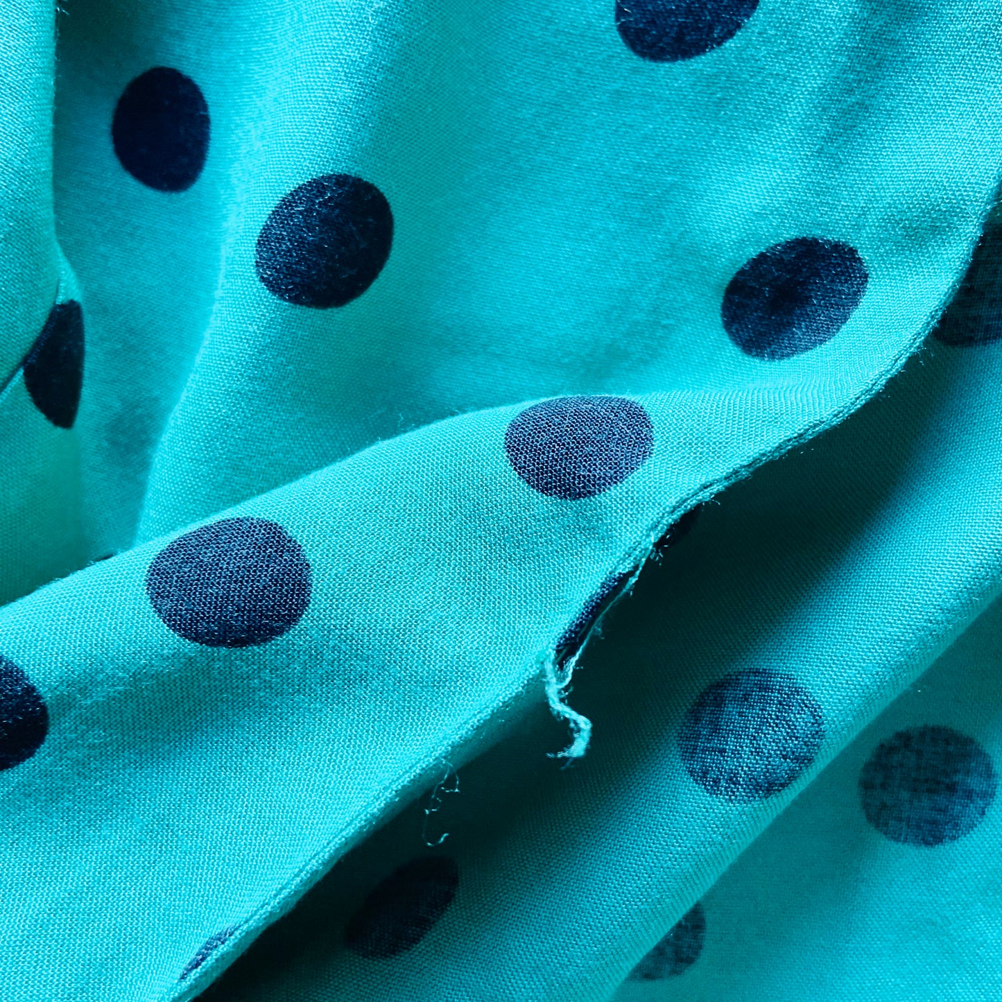 Miss Selfridge Petite | Green & Black Polkadot | Button Front Midi Tea Dress | Long Sleeve | Size 10