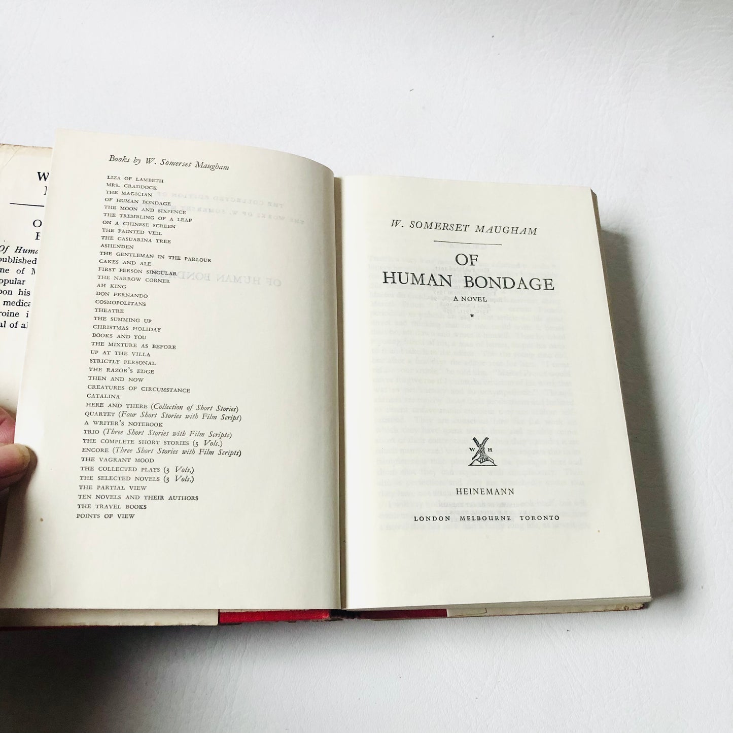Of Human Bondage BY W. Somerset Maugham - Heinemann, 1961 - Hardback Book