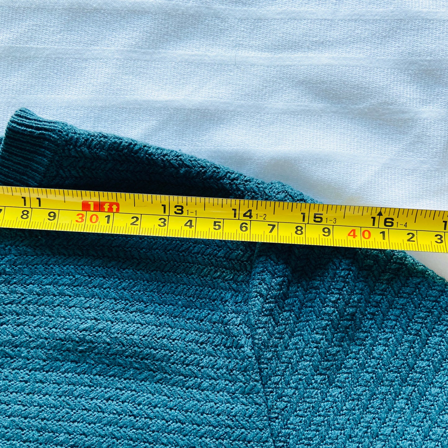 Fat Face | Teal Blue | Simone Textured Knit Skater Jumper Dress | 3/4 sleeve | Size 14