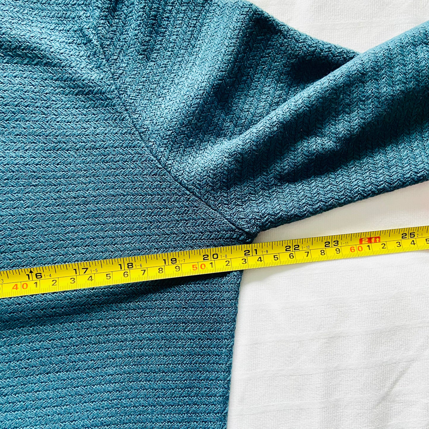 Fat Face | Teal Blue | Simone Textured Knit Skater Jumper Dress | 3/4 sleeve | Size 14