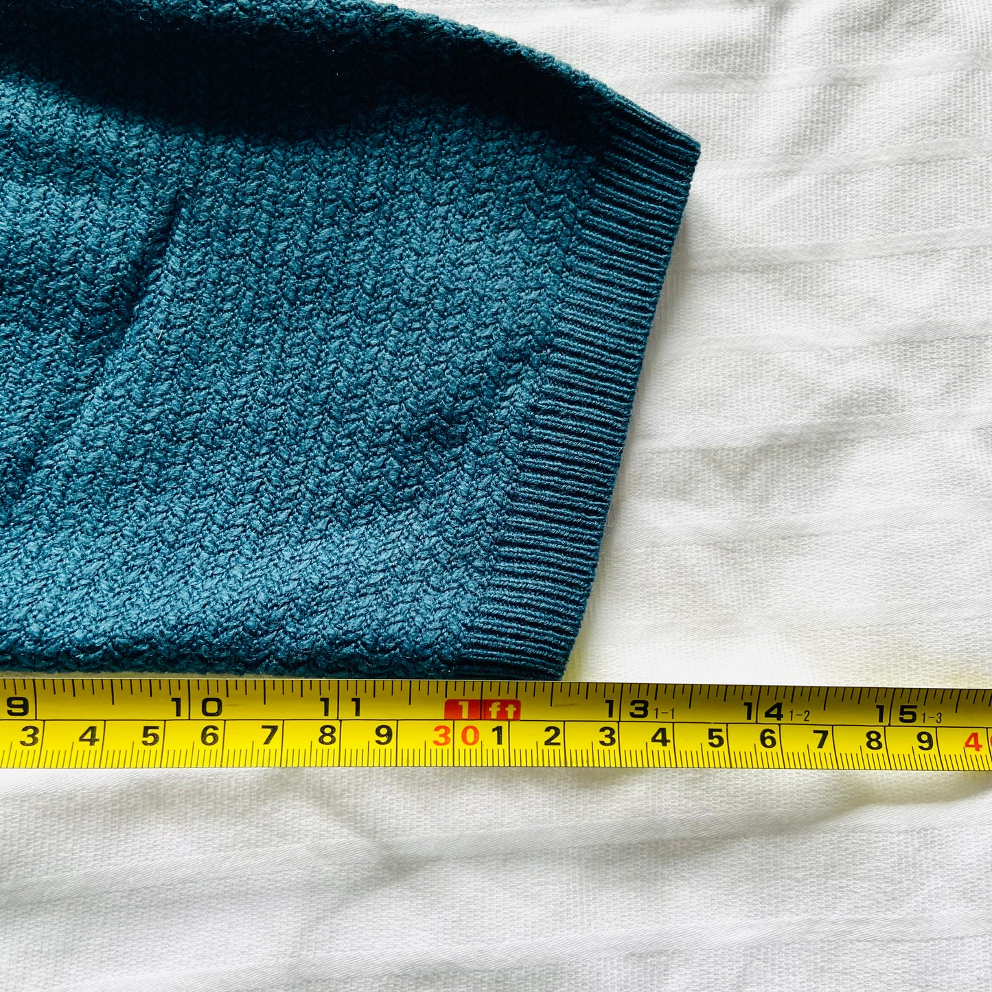 Fat Face | Teal Blue | Simone Textured Knit Skater Jumper Dress | 3/4 sleeve | Size 14