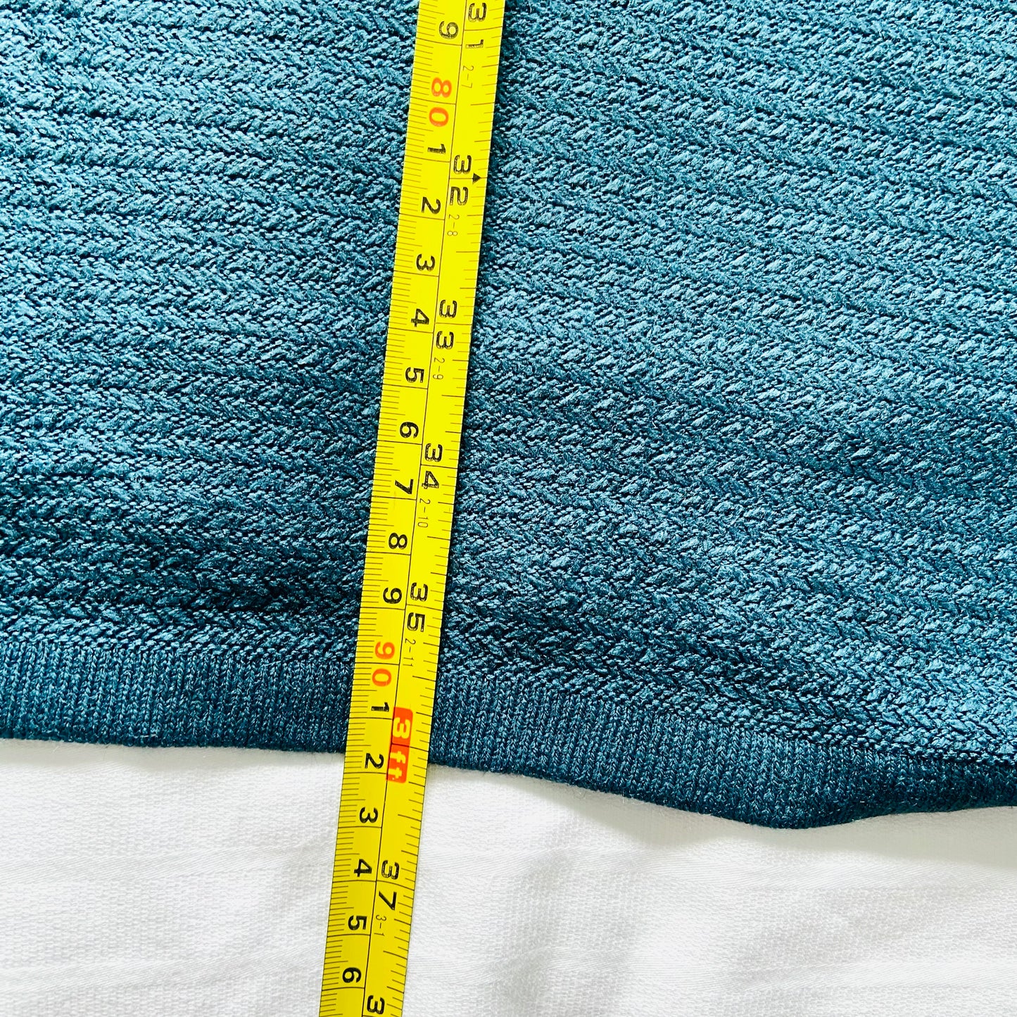 Fat Face | Teal Blue | Simone Textured Knit Skater Jumper Dress | 3/4 sleeve | Size 14