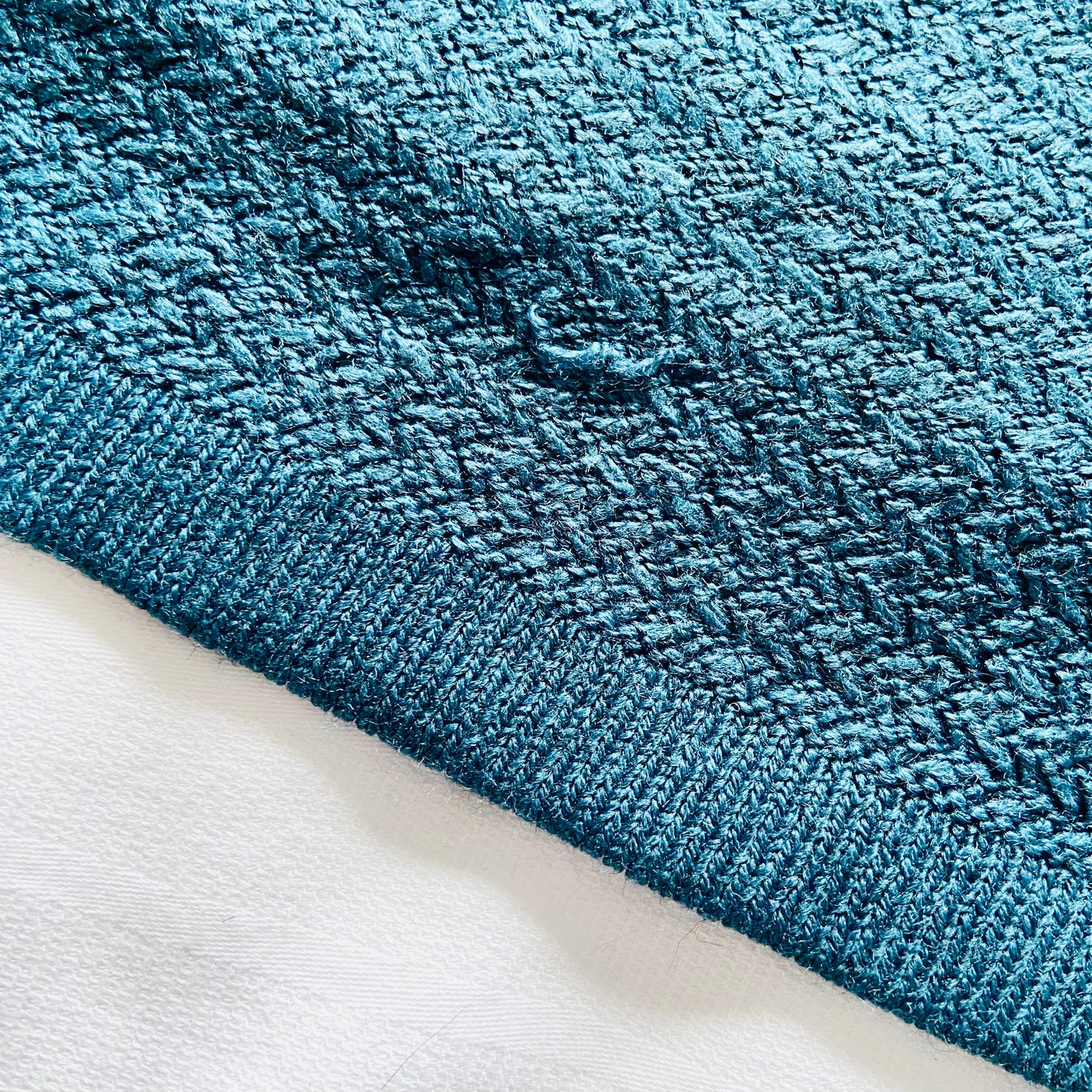 Fat Face | Teal Blue | Simone Textured Knit Skater Jumper Dress | 3/4 sleeve | Size 14
