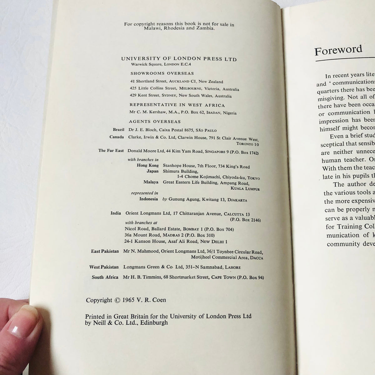 Audio-Visual Handbook Ralph Cable 1965 Education Media University of London
