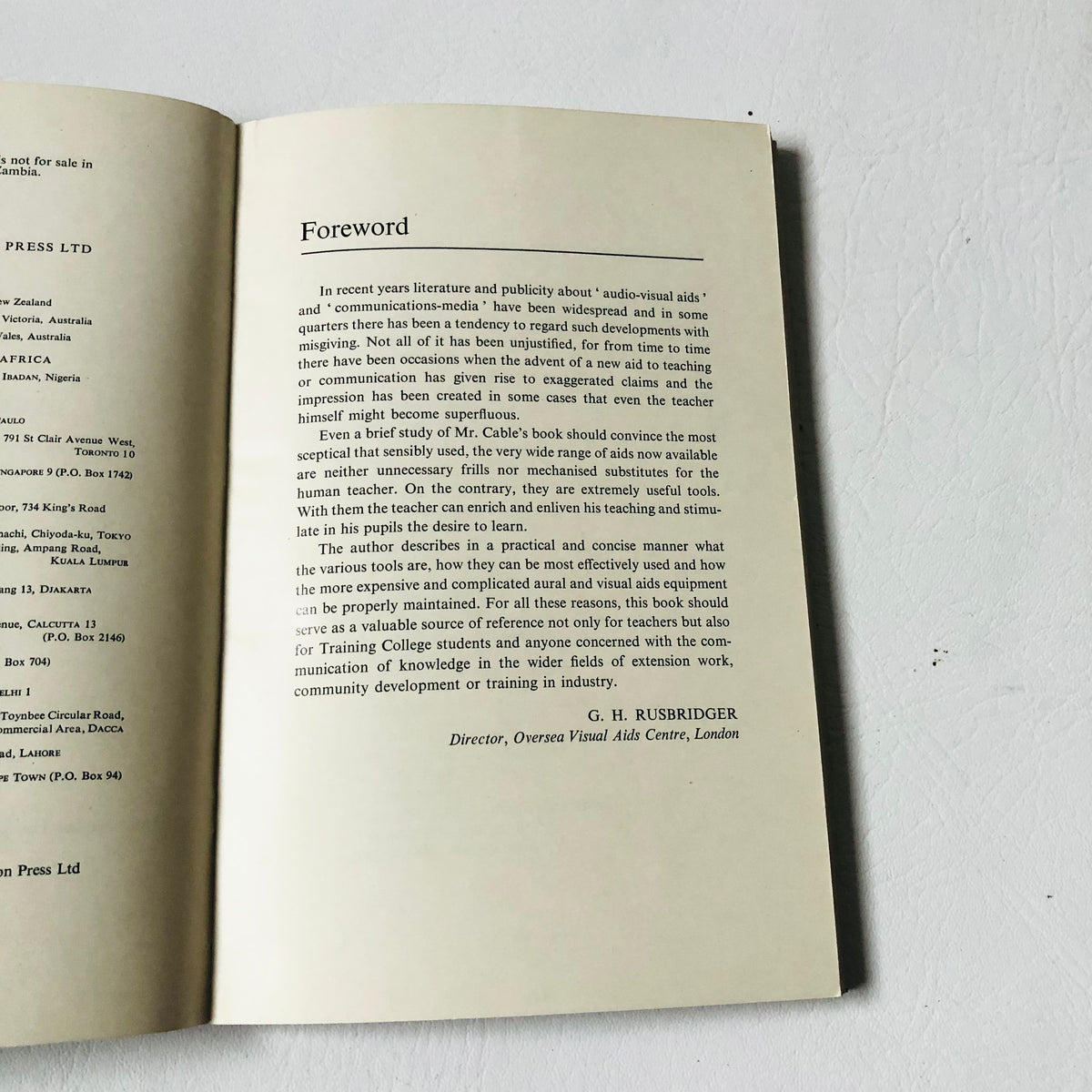 Audio-Visual Handbook Ralph Cable 1965 Education Media University of London