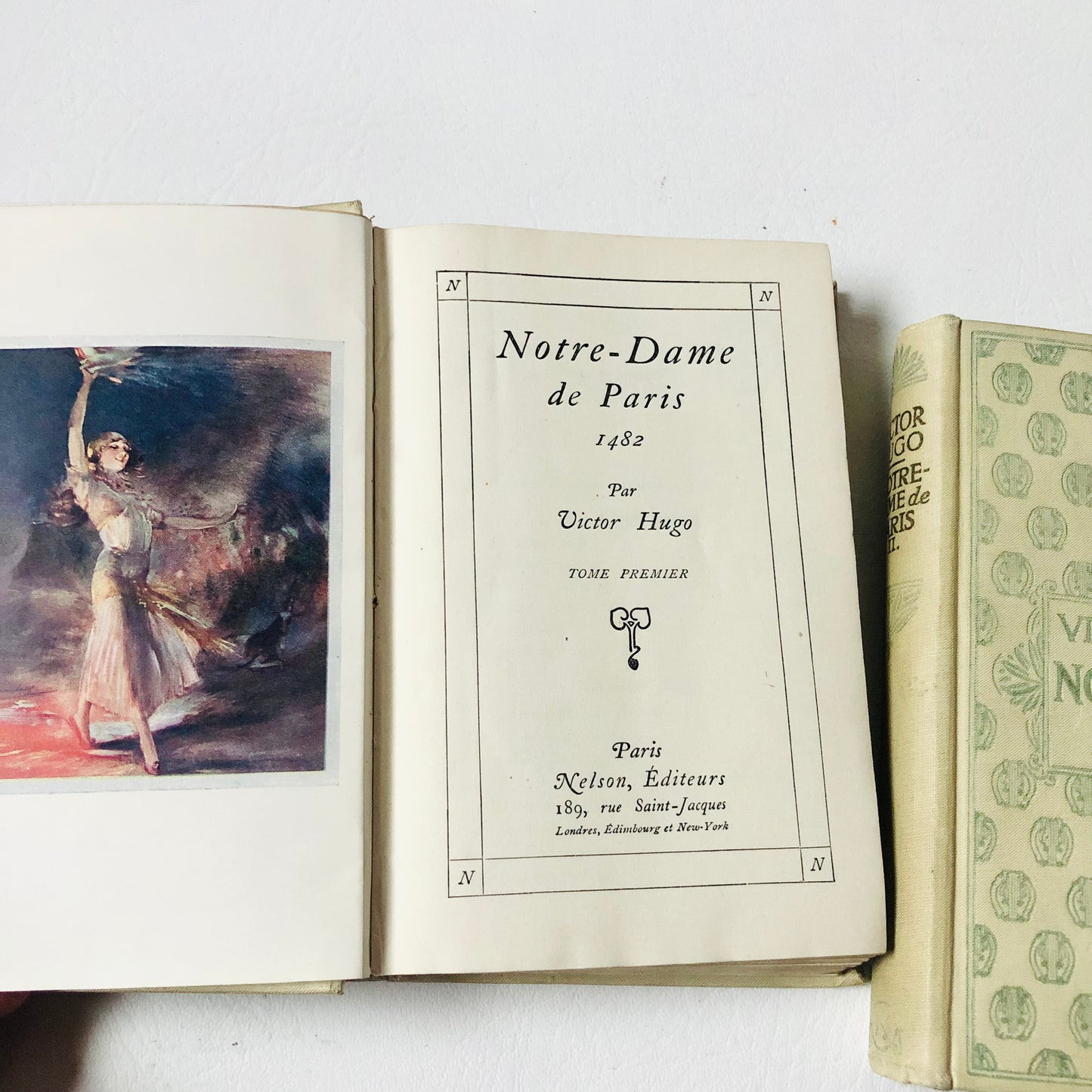 Victor Hugo NOTRE DAME DE PARIS Nelson Ed. 2 Vol Set Antique French Books 1937