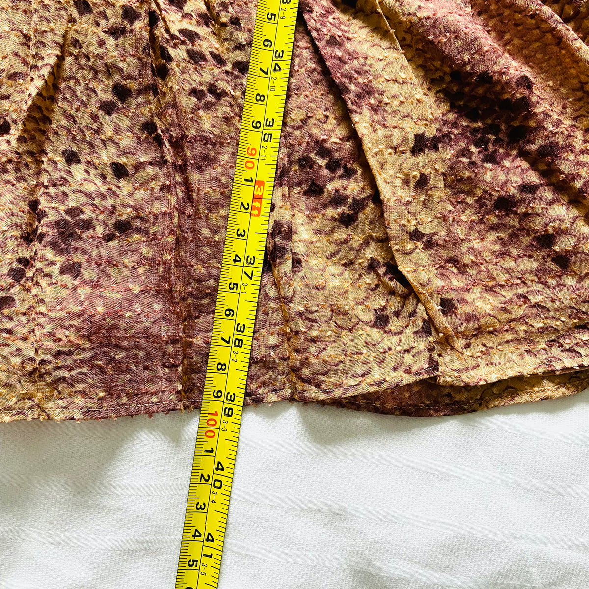 Massimo Dutti | Snakeprint Tan Brown Nude | Keyhole Belted Midi Tea Dress | Lightweight | Size 10 | NEW