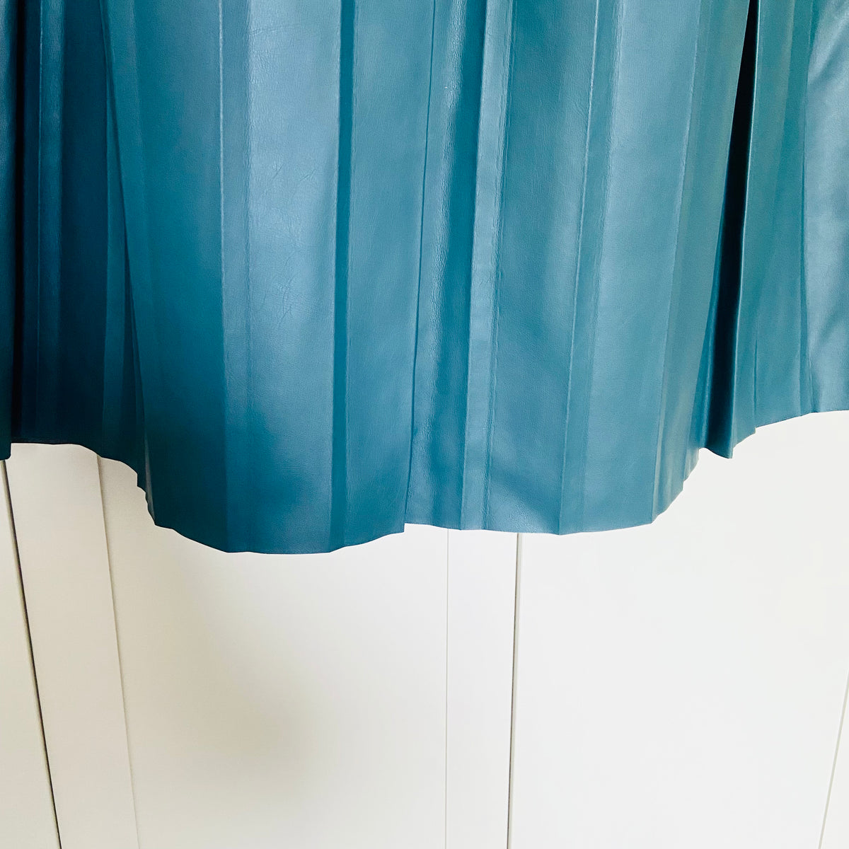 TU | Dark Forest Green | Faux Leather | Pleated Midi Skirt | Size 8 | NEW