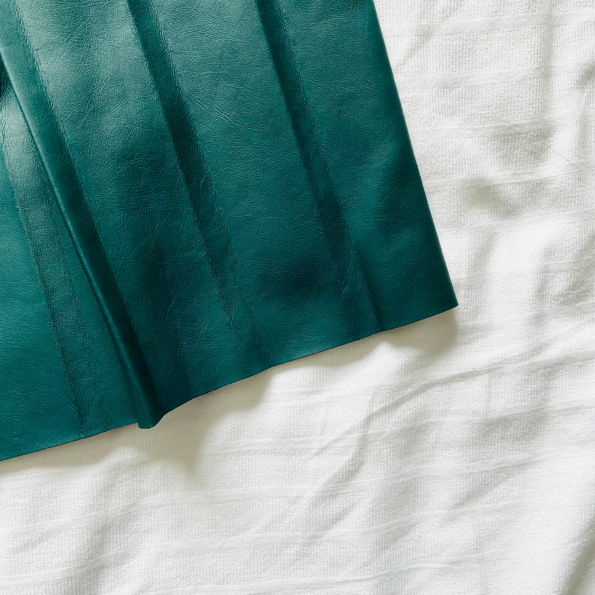 TU | Dark Forest Green | Faux Leather | Pleated Midi Skirt | Size 8 | NEW