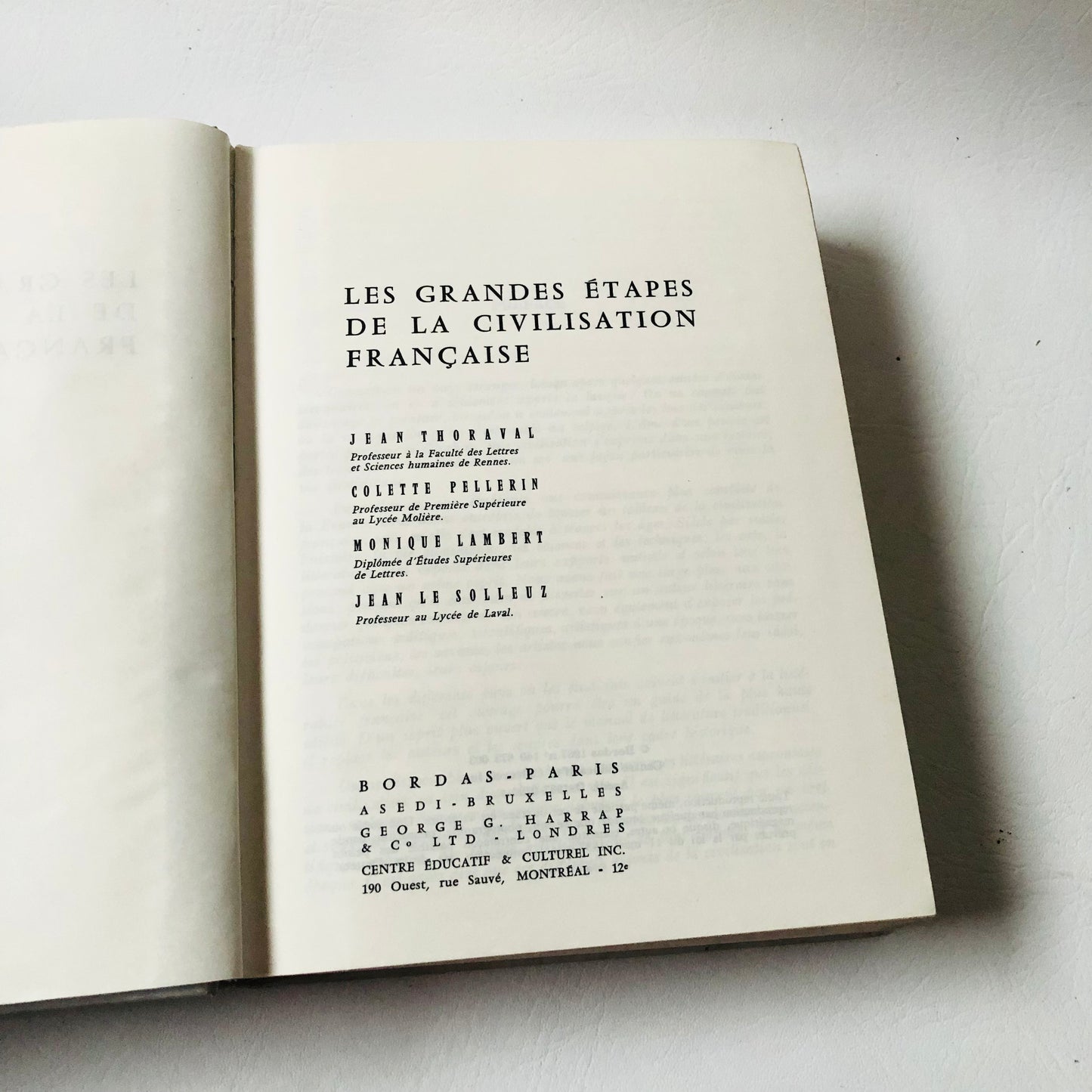 Les Grandes Etapes De La Civilisation Francaise 1967 Hardcover Jean Thoraval