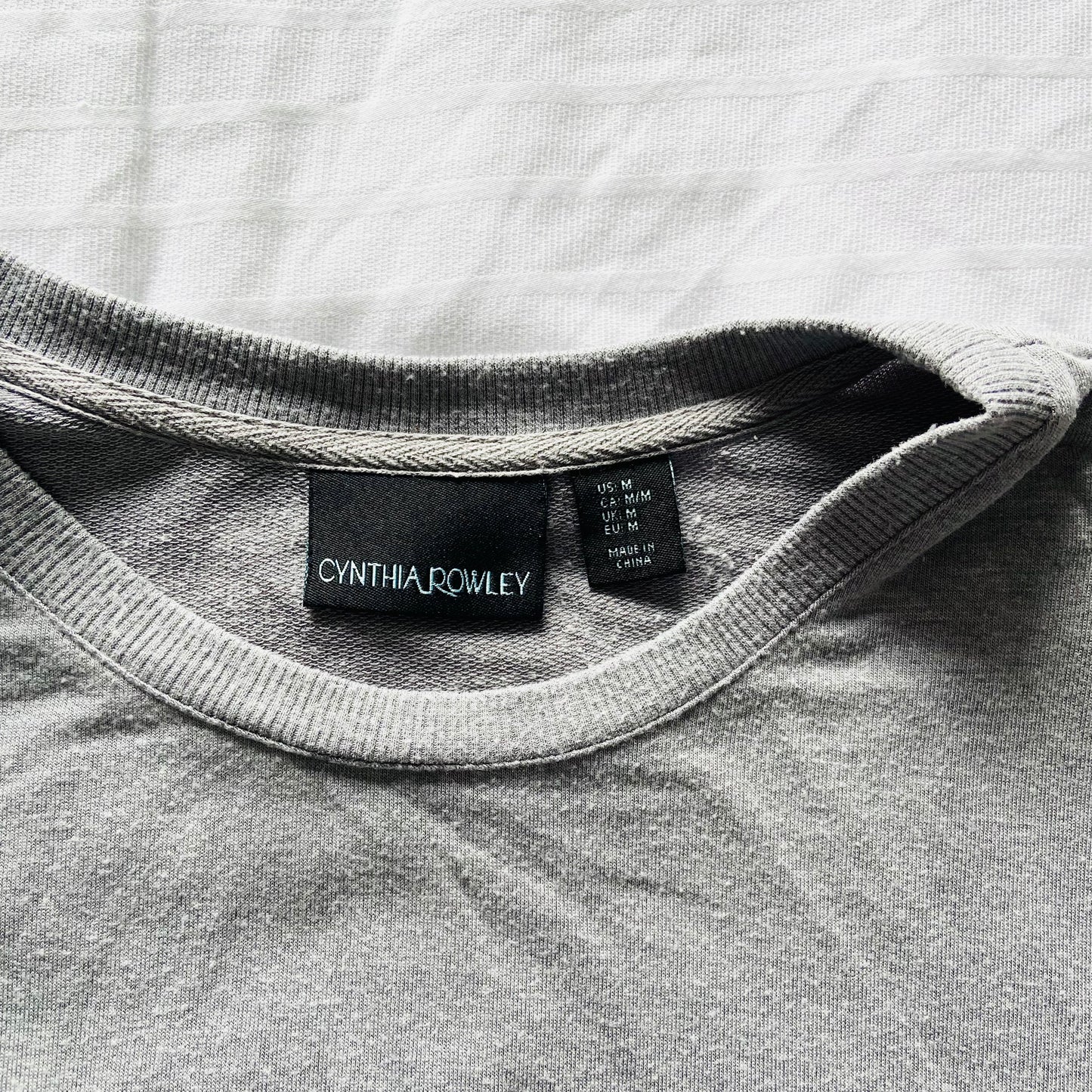 Cynthia Rowley | Grey | Sweatshirt Jumper Tunic Dress | Pleated White Skirt | Long Sleeve | Size Medium
