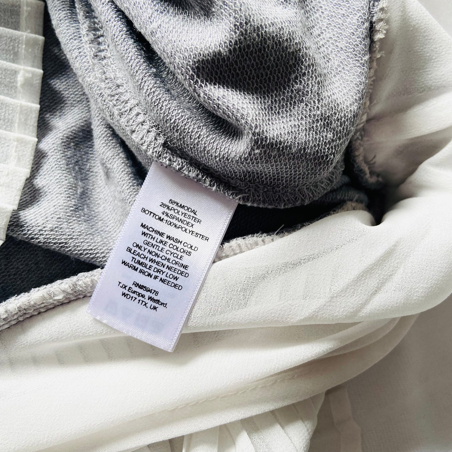 Cynthia Rowley | Grey | Sweatshirt Jumper Tunic Dress | Pleated White Skirt | Long Sleeve | Size Medium