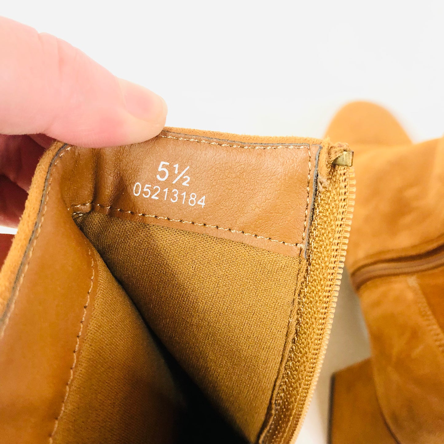 M&S Insolia Block Heel Tan Mustard Faux Suede Ankle Boots Size 5.5 (38.8)