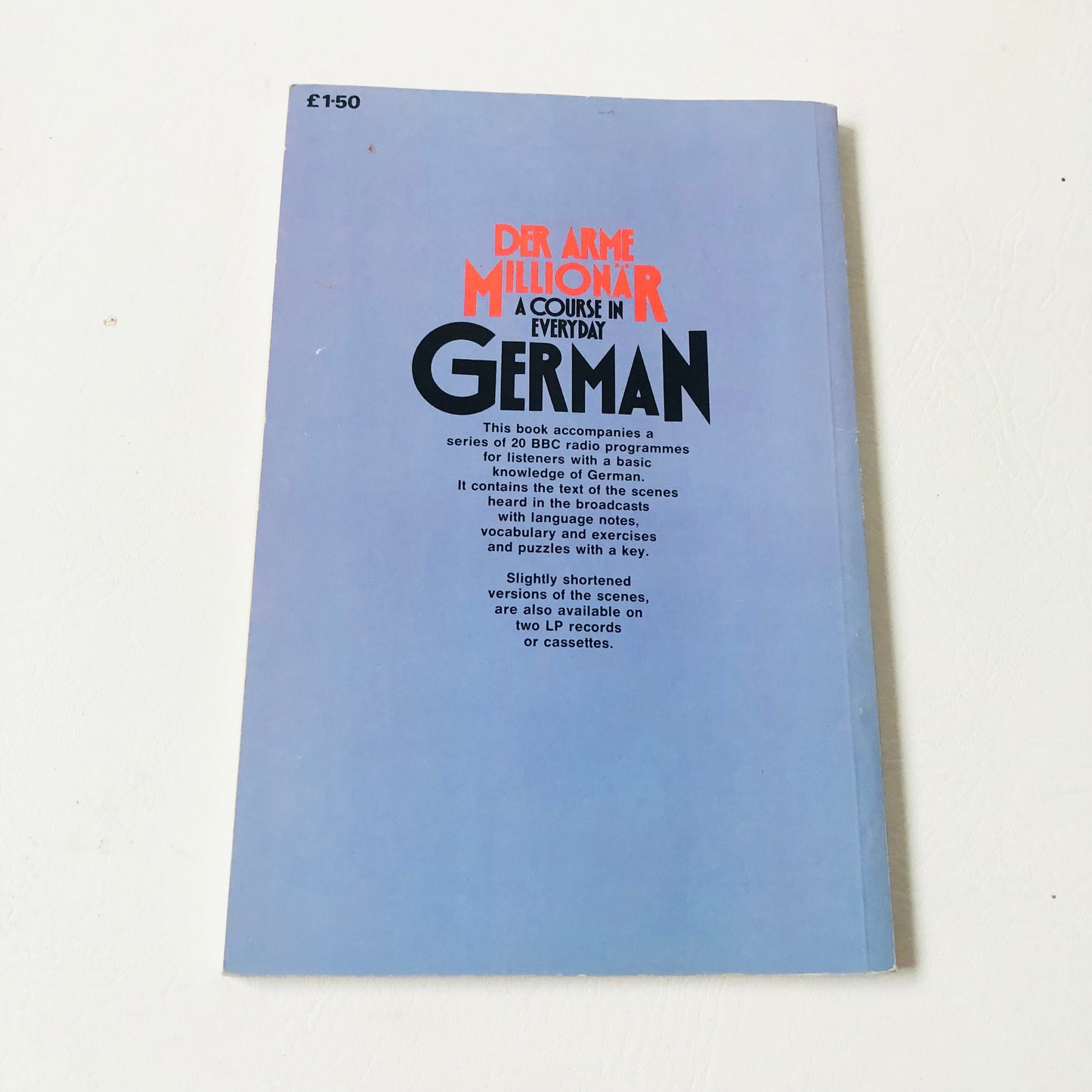 BBC Radio "Der Arme Millionär" German Everyday Language Course Book 1970s
