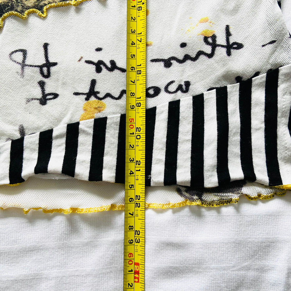 Fred Sabatier | Black White Yellow | Y2K Retro | Double Lined Mesh Sleeveless Top | Size 46 (UK 12/14)