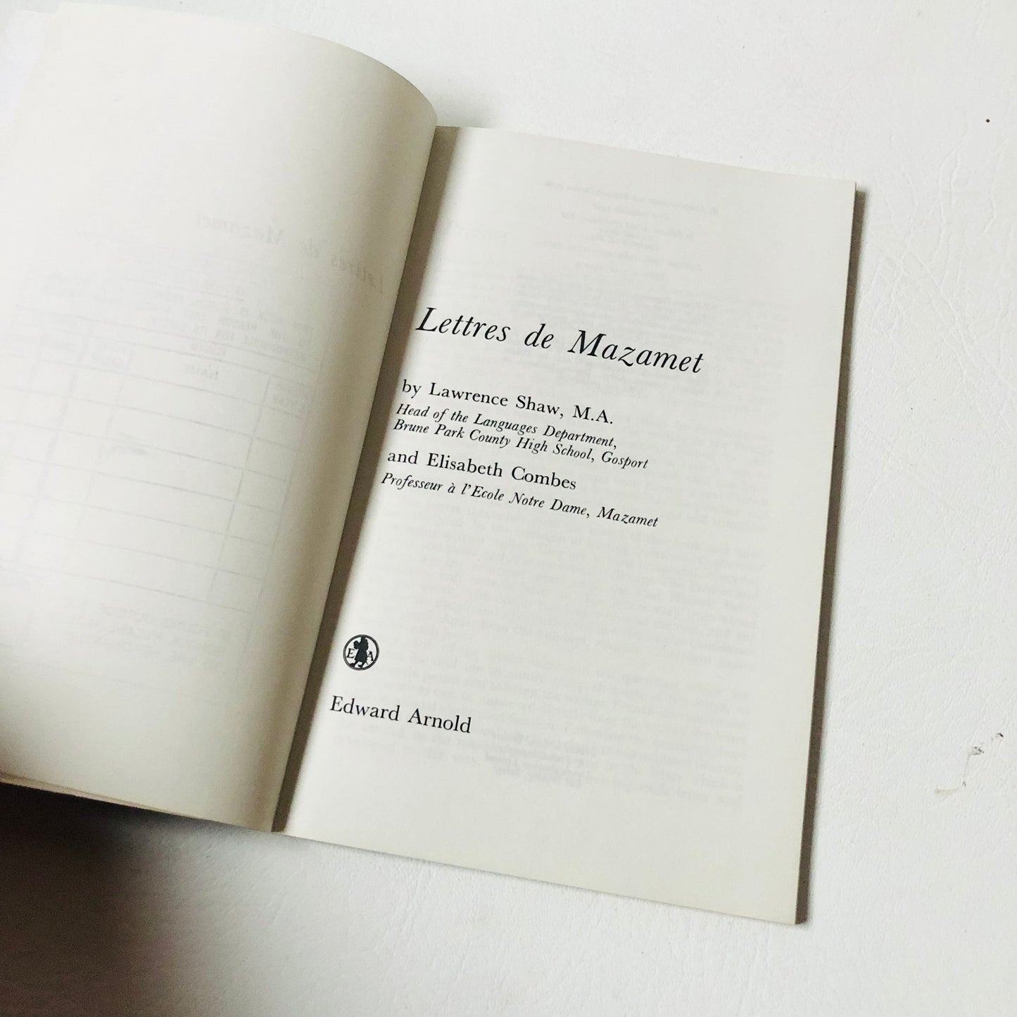 Vintage French Pen Pal Practice: Lettres de Mazamet Lawrence Shaw & Elisabeth Combes
