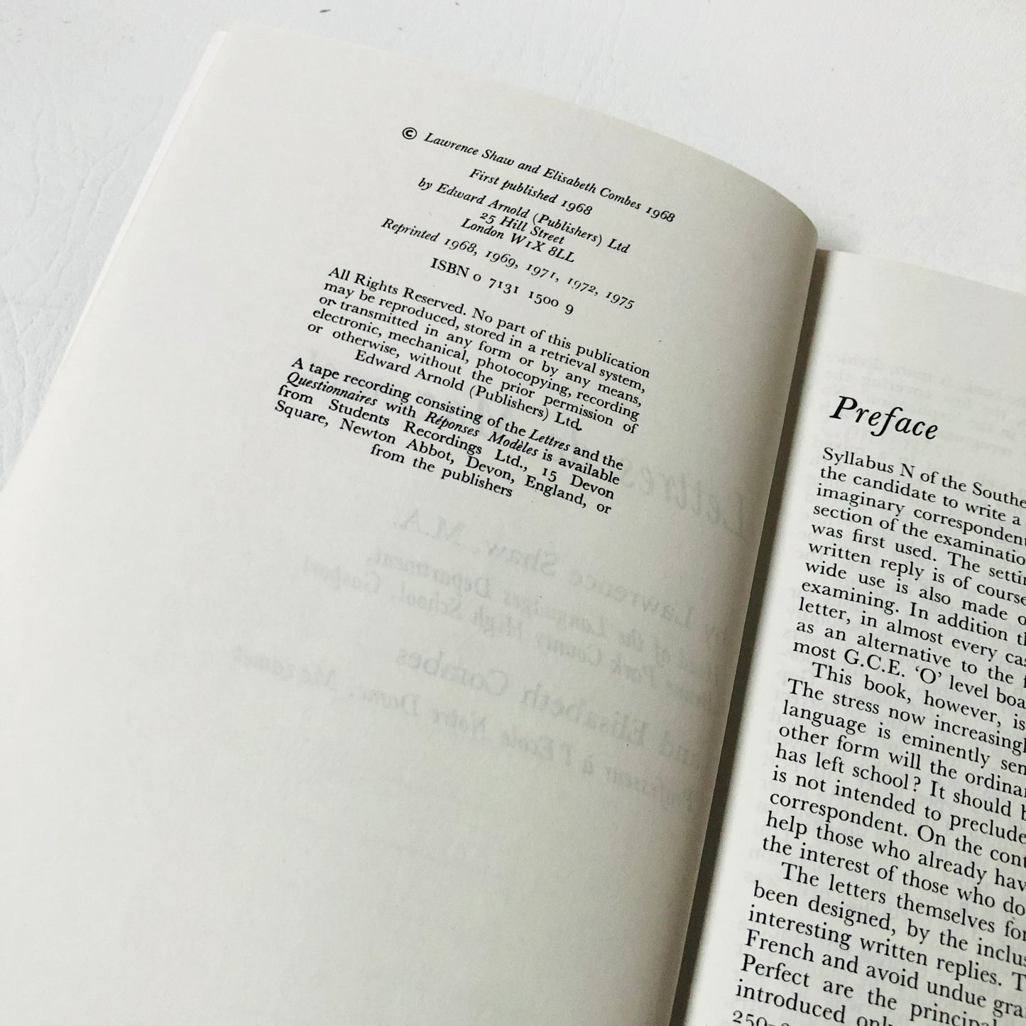 Vintage French Pen Pal Practice: Lettres de Mazamet Lawrence Shaw & Elisabeth Combes