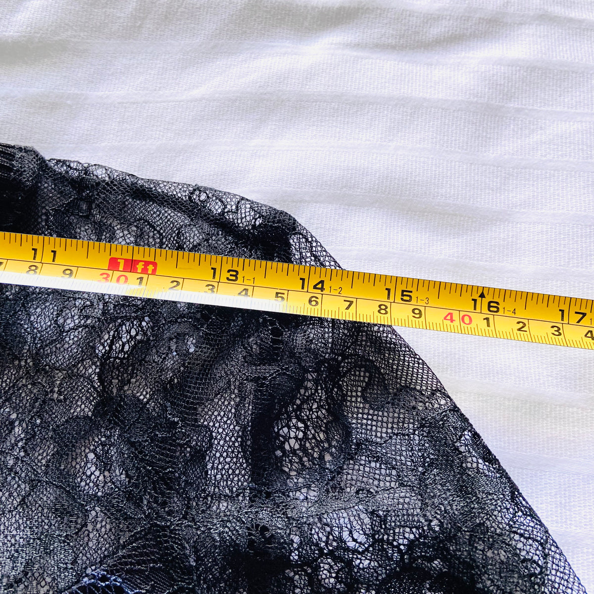 Zara | Black & Navy Blue | Lace Crepe | High Neck Long Sleeve Mini Dress | Size Medium