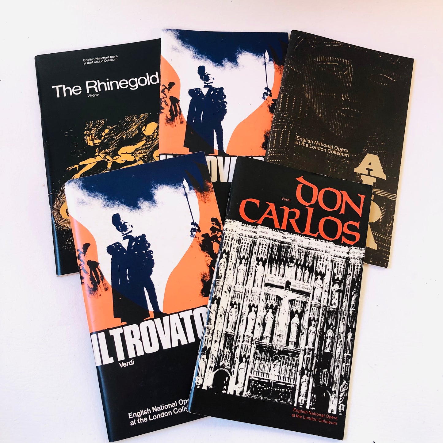 5x English National Opera (ENO) at London Coliseum Programmes Bundle Lot Retro (Verdi/Wagner)