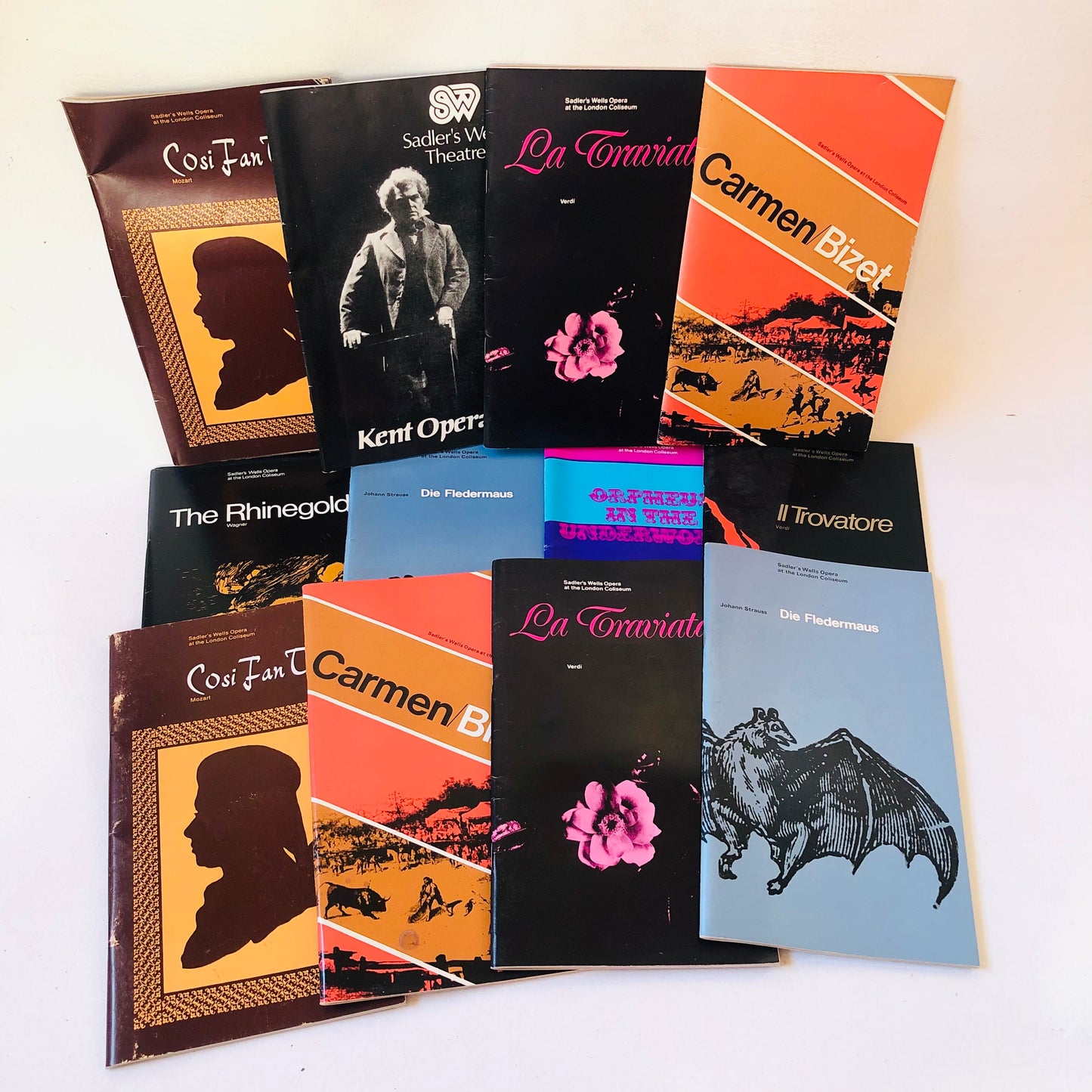 12x Sadler's Wells Opera at London Coliseum Programmes Bundle Lot Vintage 1960s/1970s