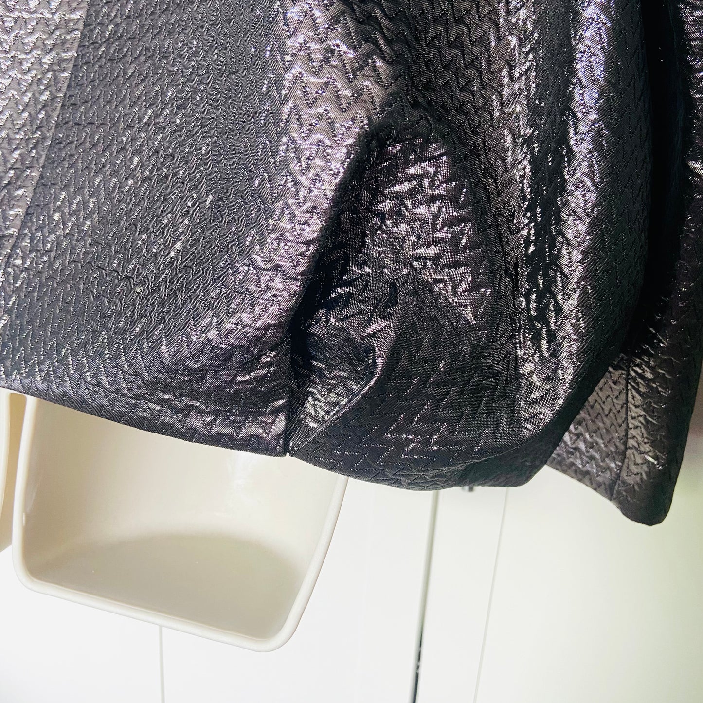Jaeger (M&S) | Silver Grey | Metallic Chevron-Textured Fabric | Bomber Jacket | Size 18 | NEW | RRP £135