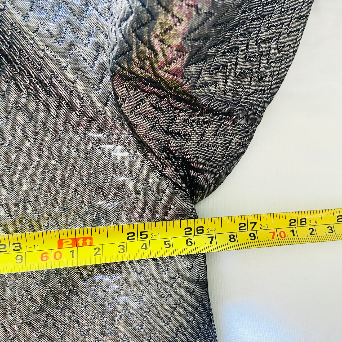 Jaeger (M&S) | Silver Grey | Metallic Chevron-Textured Fabric | Bomber Jacket | Size 18 | NEW | RRP £135