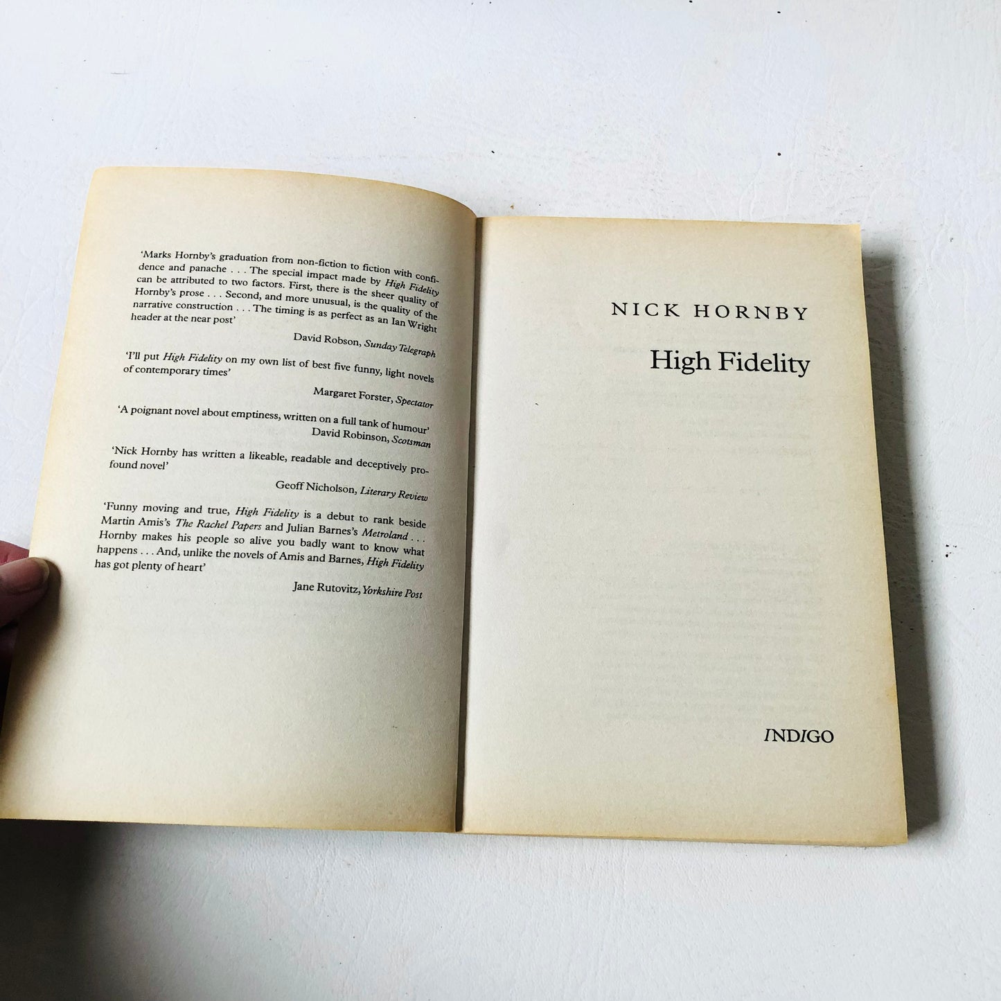 High Fidelity by Nick Hornby (Paperback, 1996) Fiction Novel Book