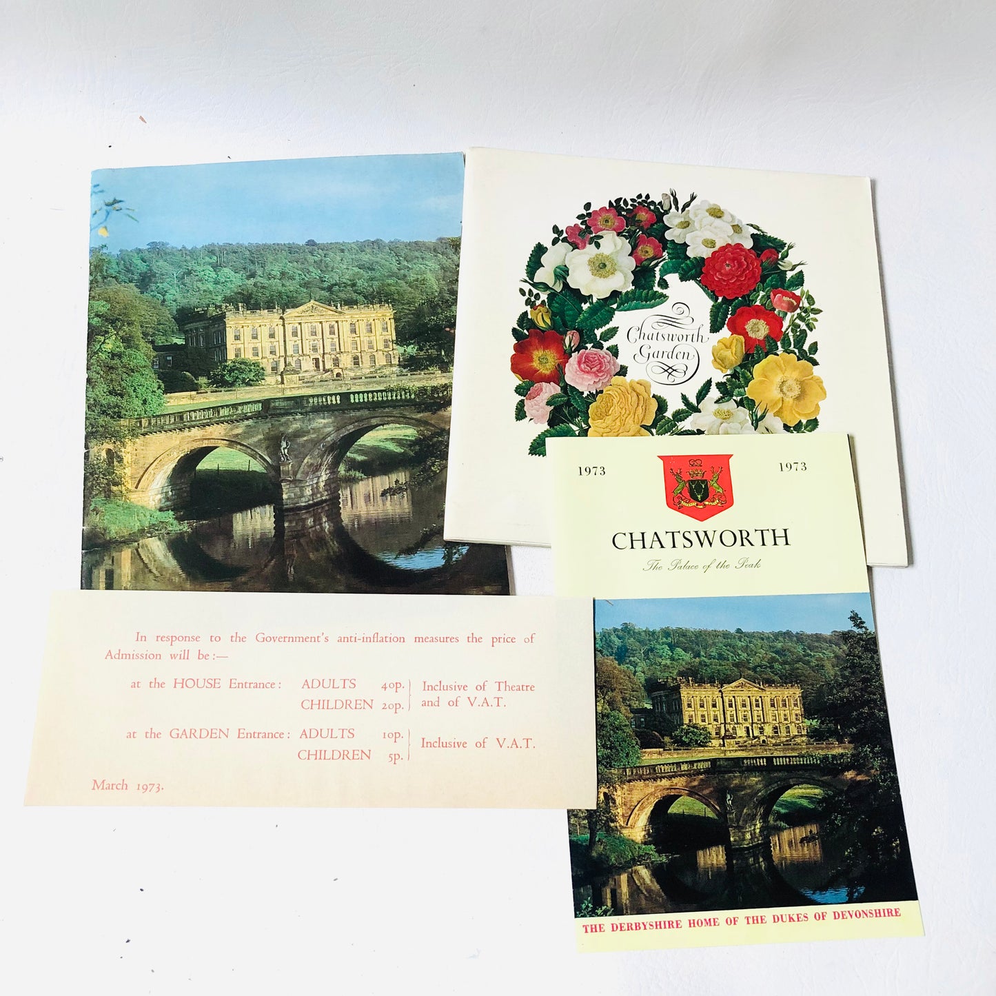 Vintage 1970s Chatsworth House & Gardens Tour Guide Souvenir Books