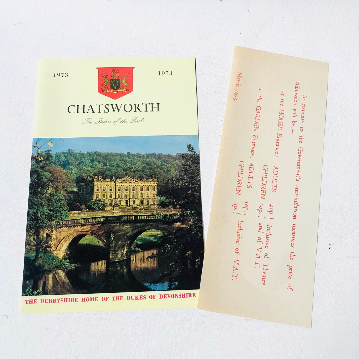Vintage 1970s Chatsworth House & Gardens Tour Guide Souvenir Books