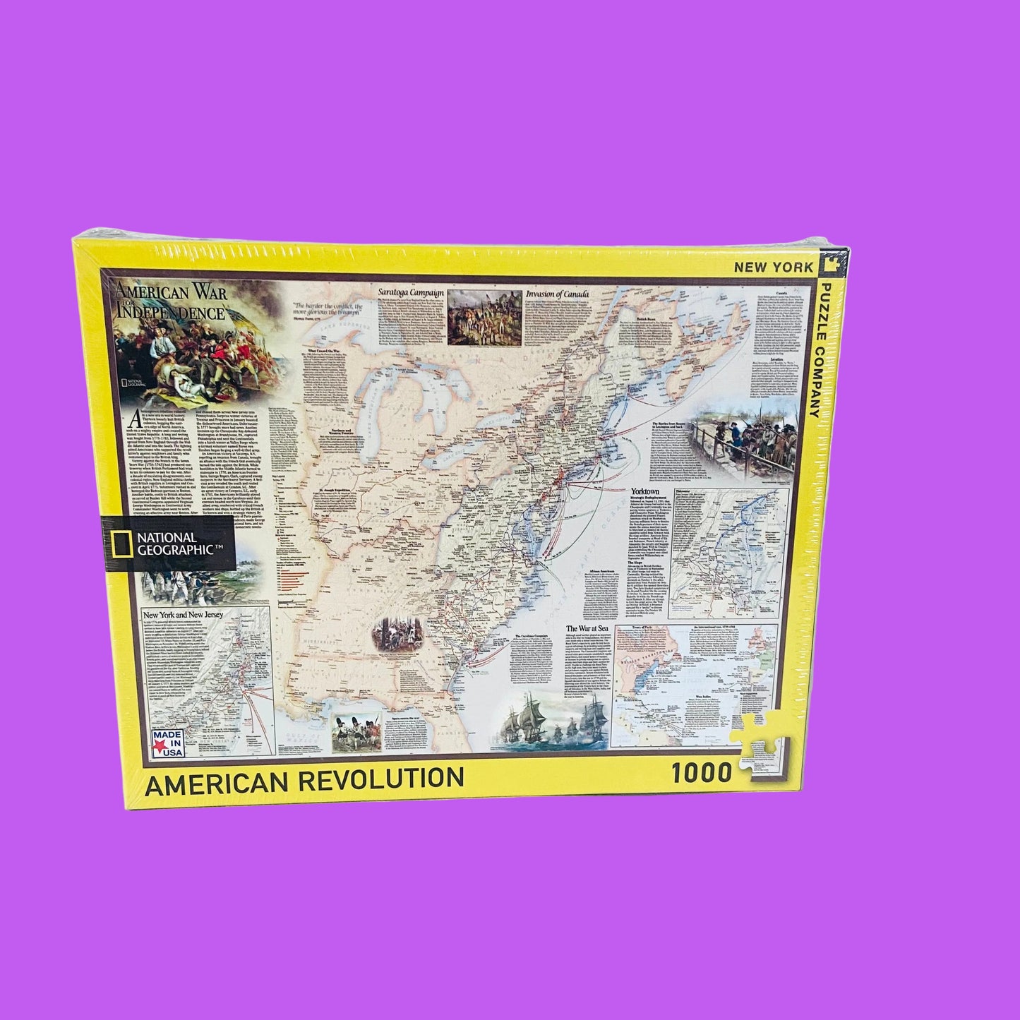 New York Puzzle Company | National Geographic | American Revolution Map | 1000 Piece Jigsaw Puzzle | New & Sealed