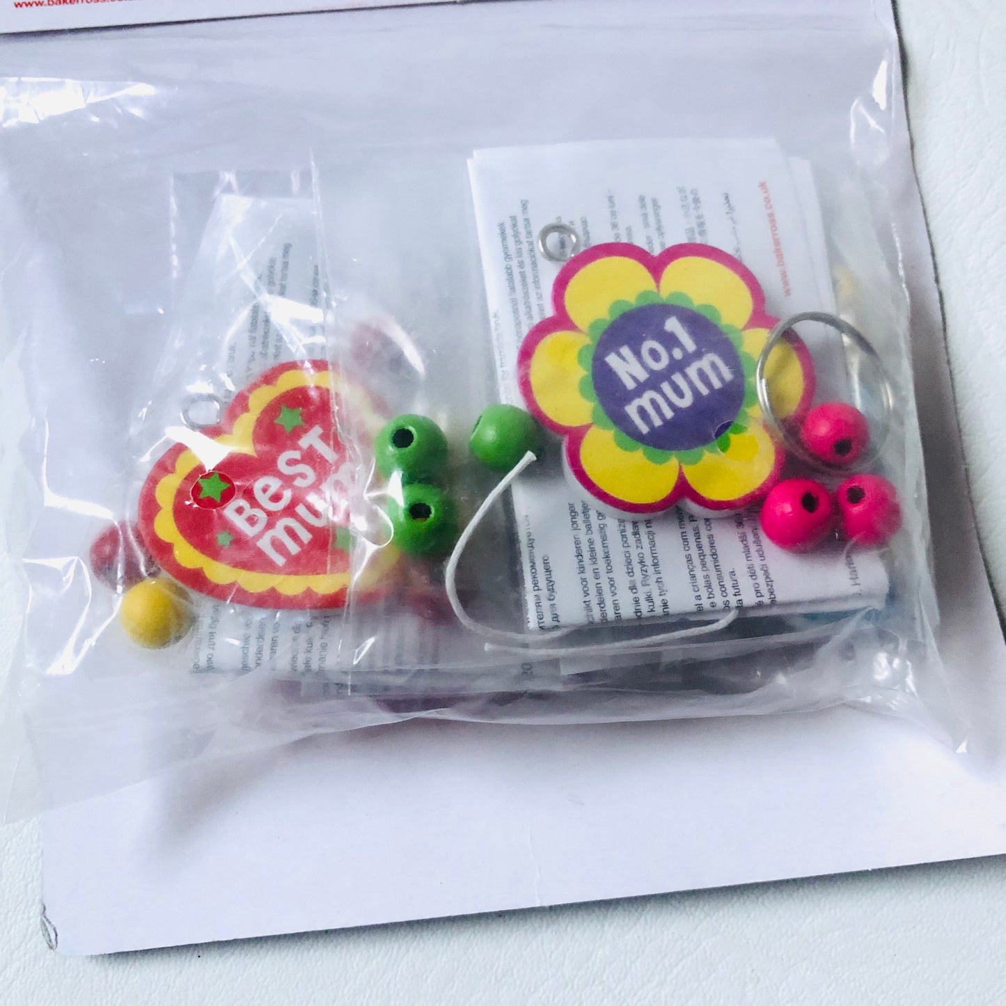 Baker Ross Craft-It! Mothers Day Wooden Keyring & Bag Dangler 4 Piece Kit NEW