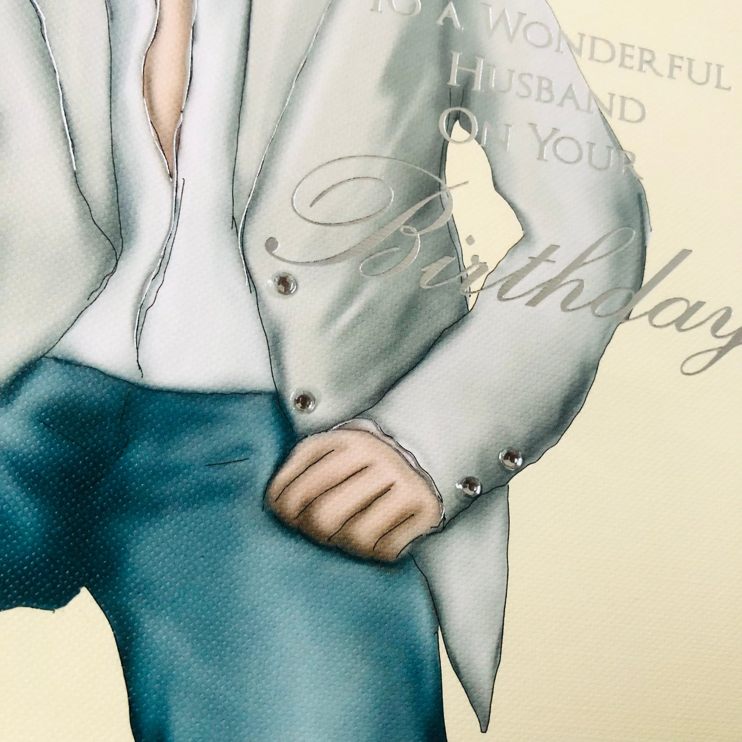 Luxury Husband Birthday Card - Hand-Finished Gem Detail, Candy Luxe by Mary Kate