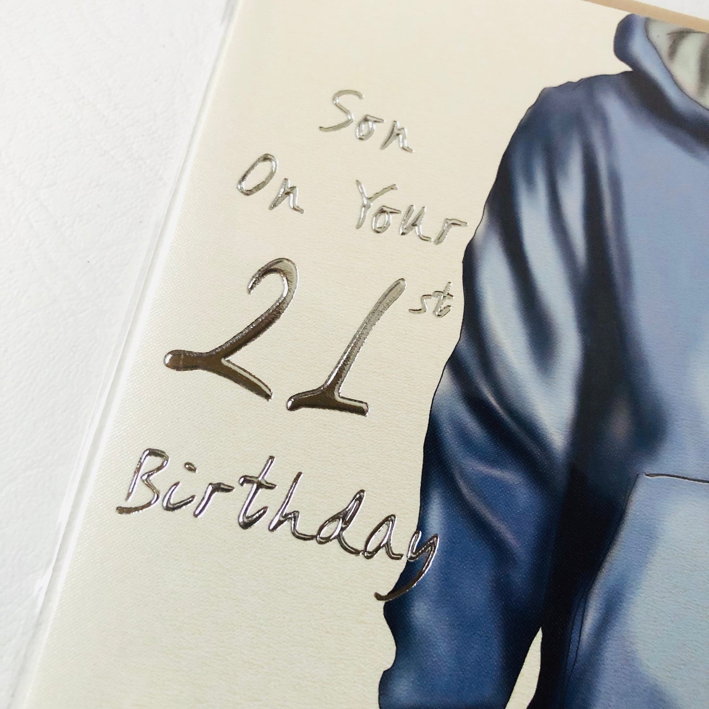 Son 21st Hoodie Happy Birthday Greeting Card Hand Finished Gem Detail UK Made