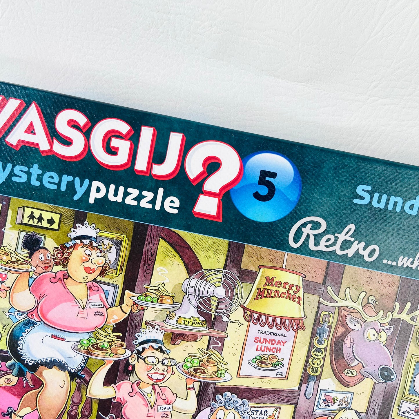 Jumbo WASGIJ | No.5 Mystery | Sunday Lunch | 1000 Piece Jigsaw Puzzle | 100% Complete
