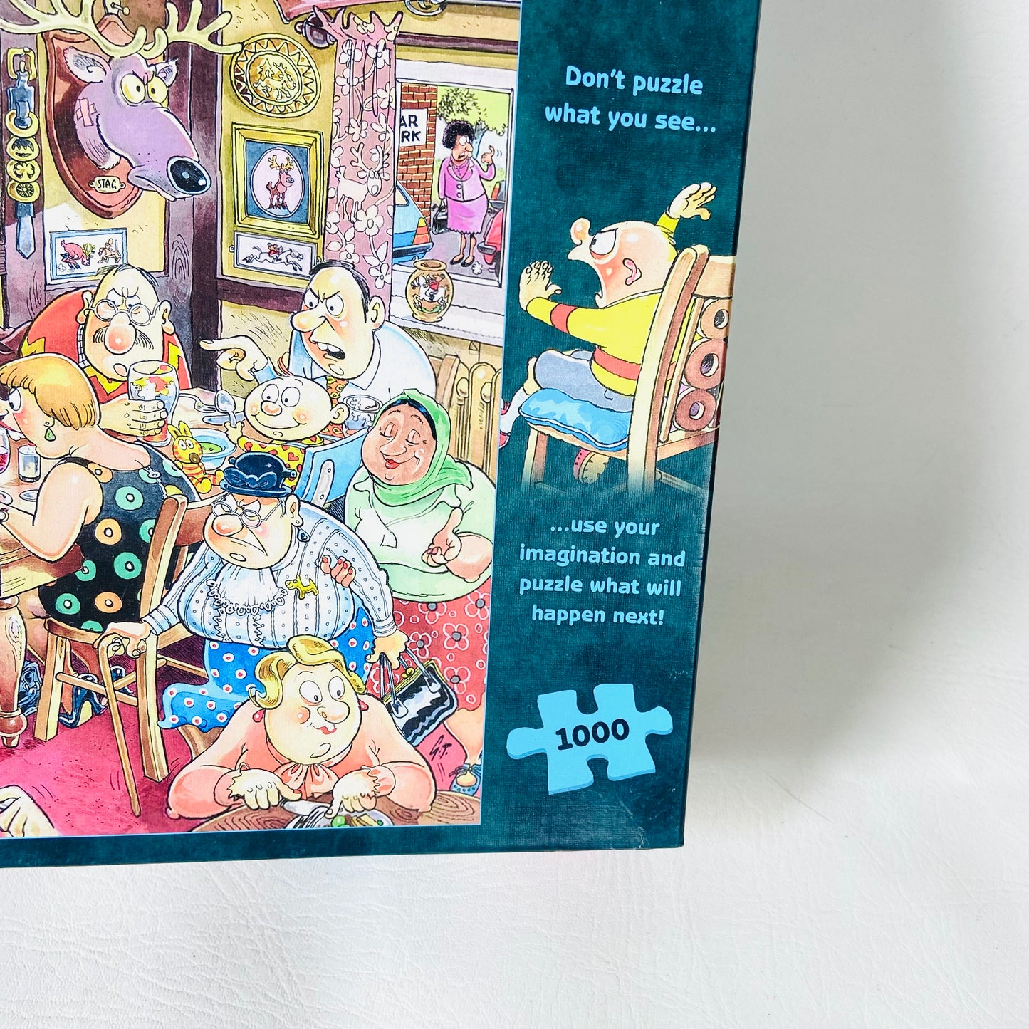 Jumbo WASGIJ | No.5 Mystery | Sunday Lunch | 1000 Piece Jigsaw Puzzle | 100% Complete