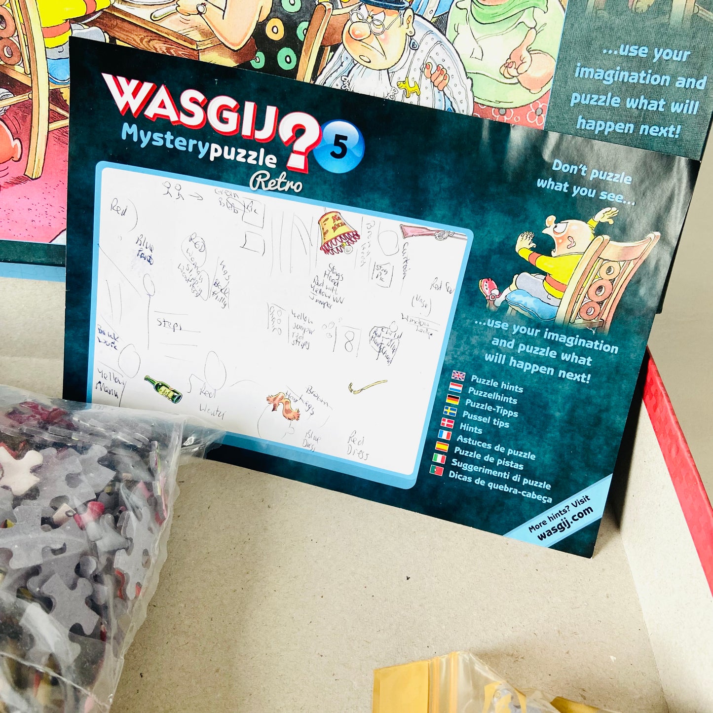 Jumbo WASGIJ | No.5 Mystery | Sunday Lunch | 1000 Piece Jigsaw Puzzle | 100% Complete