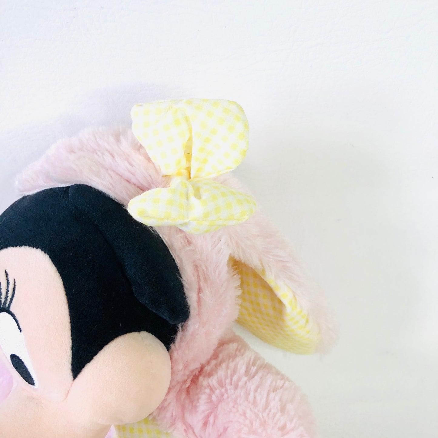 Disney Store Minnie Mouse Easter Bunny Costume Plush Pink & Yellow Gingham Toy