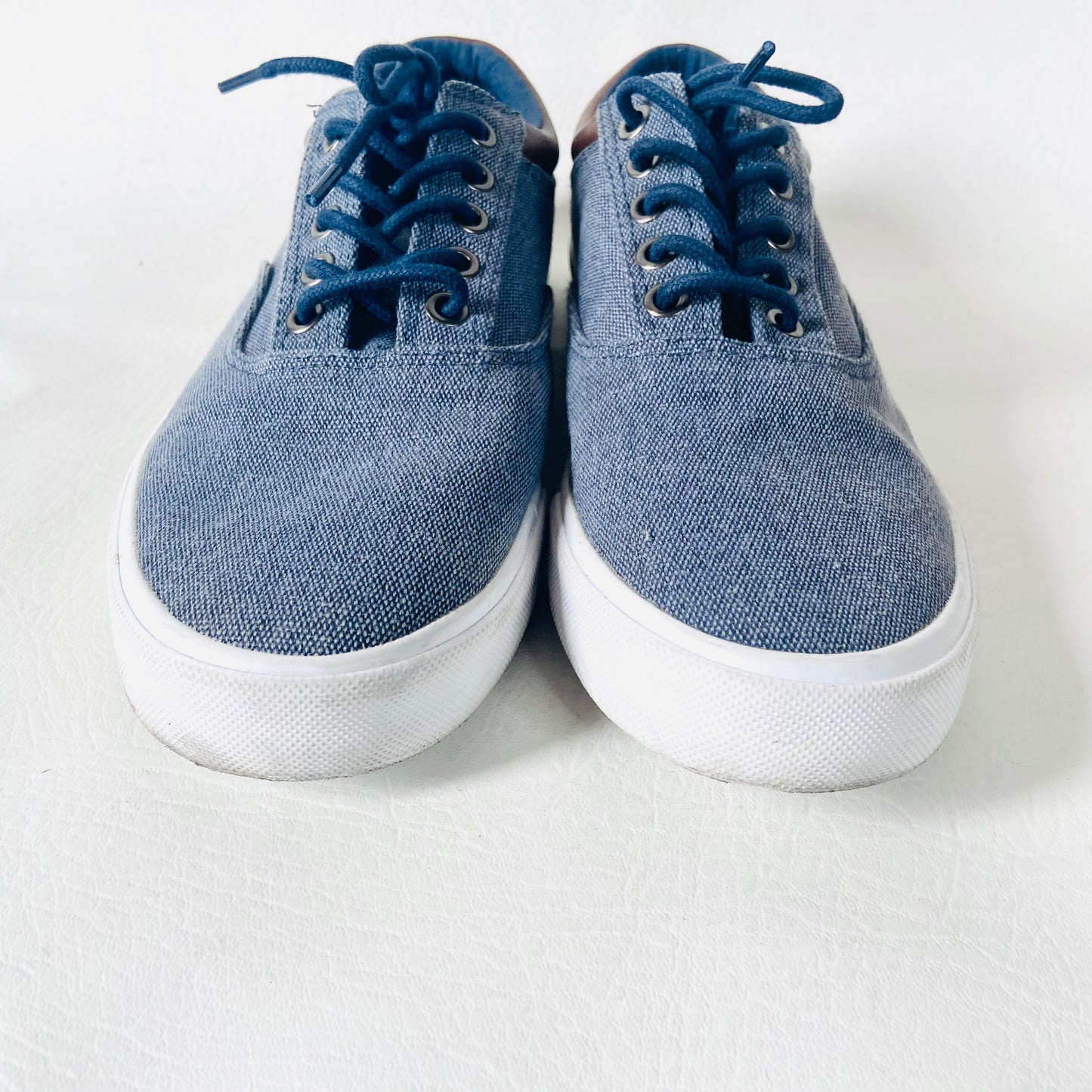 Pier One | Blue & Brown | Mens Textile Canvas Sneaker Shoes Trainers | Size 5 (38)