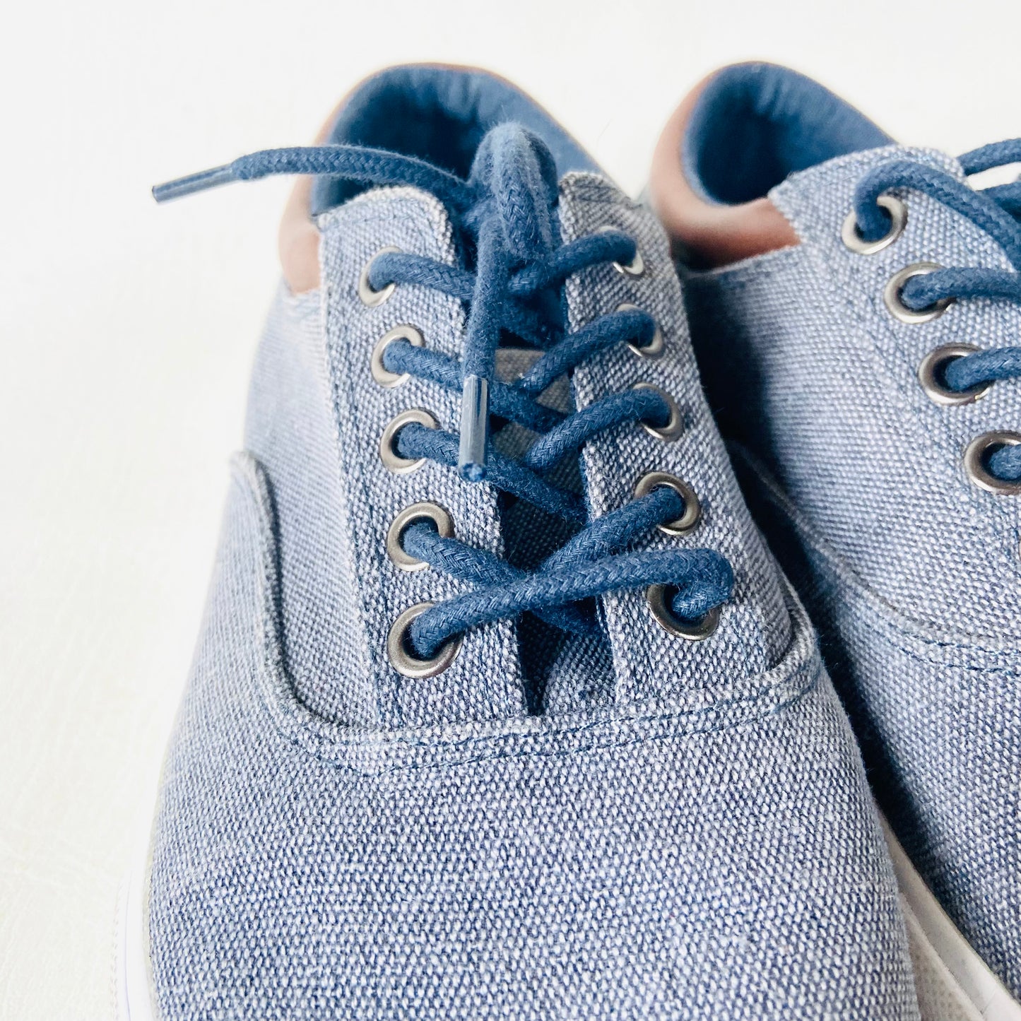 Pier One | Blue & Brown | Mens Textile Canvas Sneaker Shoes Trainers | Size 5 (38)